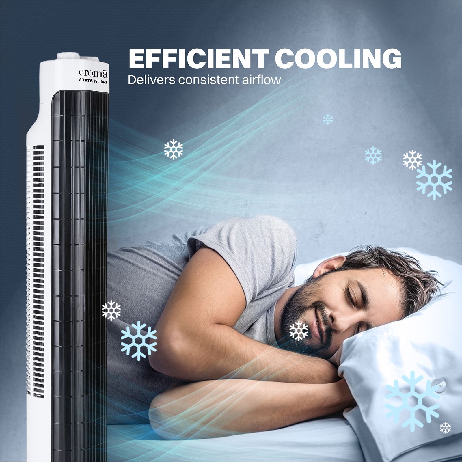 Croma Bladeless 540 m3/hr Air Delivery Tower Fan (Blade Free Design, White & Black)_15