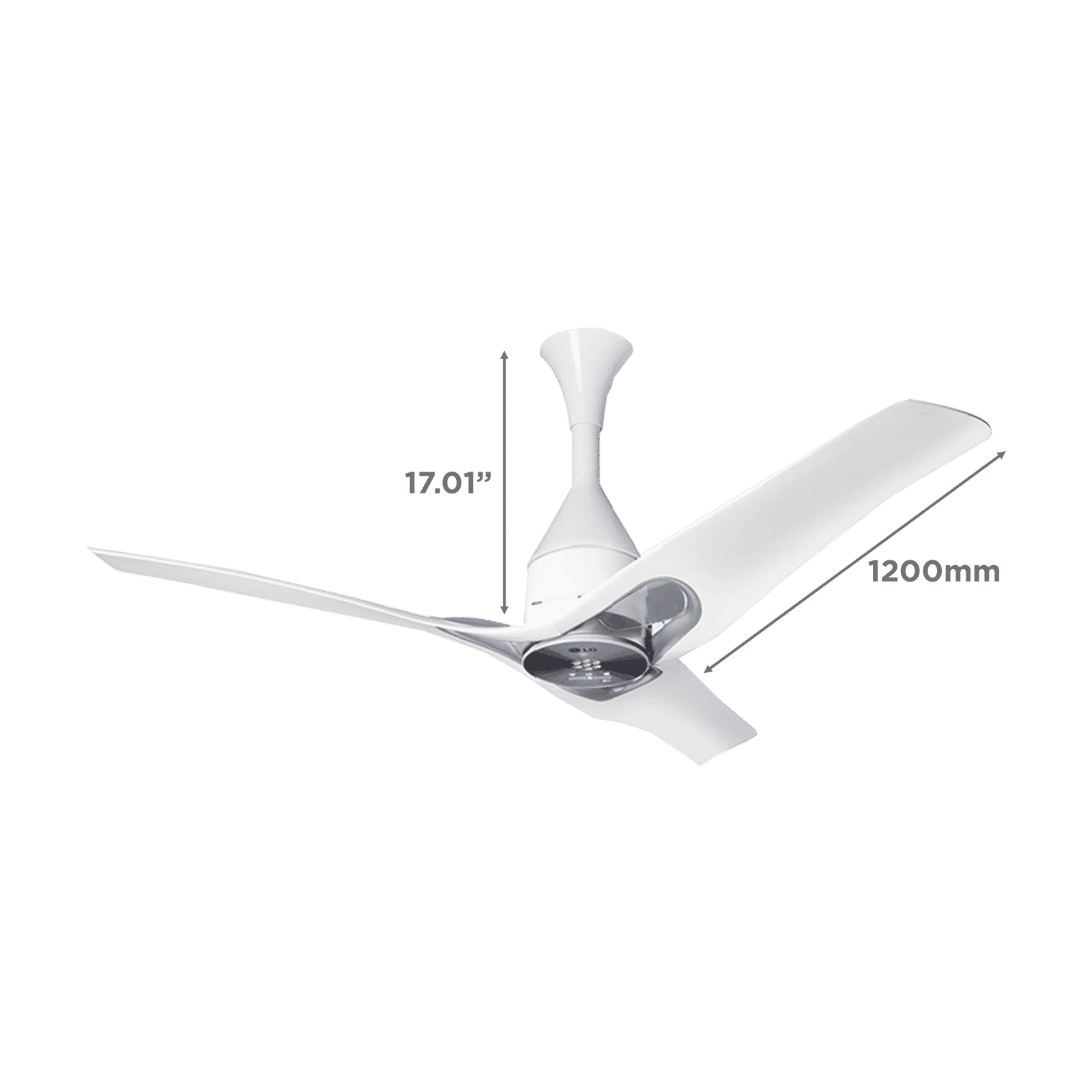 LG Premium 1200mm 3 Blade Rust-Proof Smart Ceiling Fan with Remote (Alexa Supported, Silver)_2