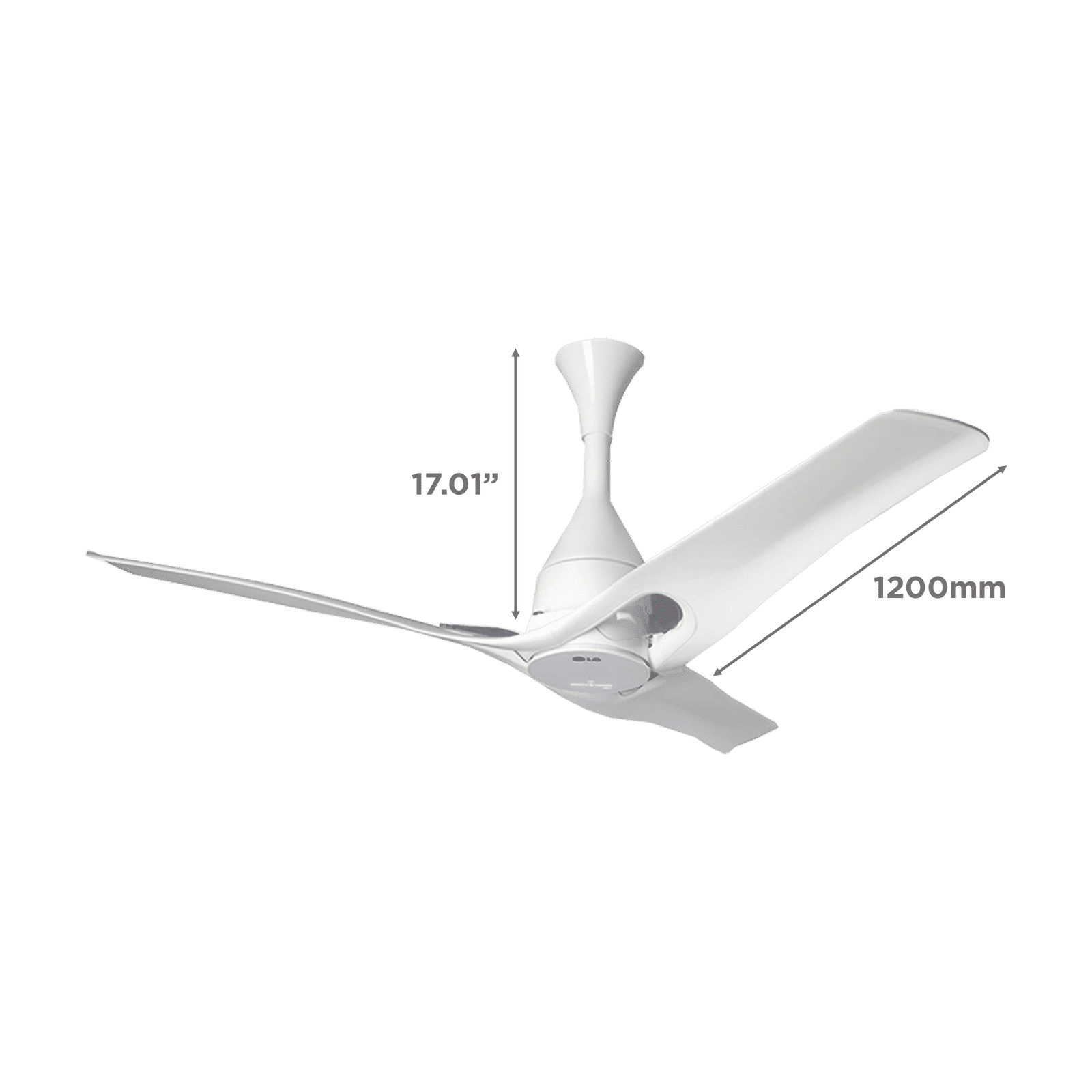 LG 1200mm 3 Blade LED Indicator Ceiling Fan with Remote (Sleep Mode, Pure White)_2