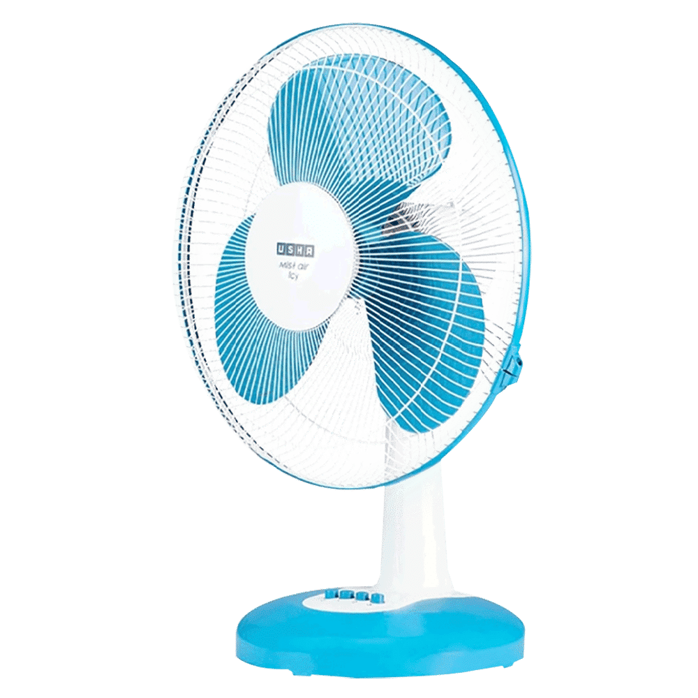 USHA Mist Air Icy 400mm 3 Blade Copper Motor Table Fan (Easy Tilt, Blue)_5