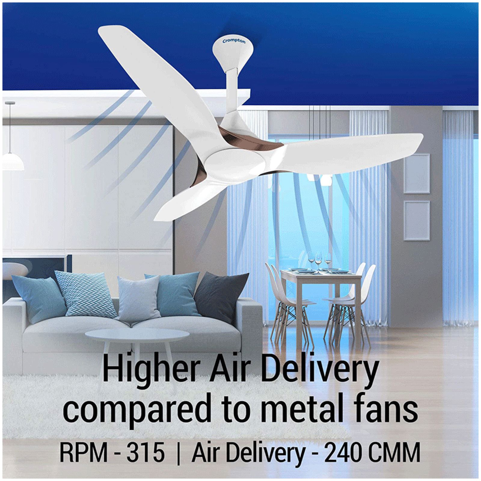 Crompton SilentPro Enso 5 Star 1200mm 3 Blade BLDC Motor Ceiling Fan with Remote (Intelligent Memory Function, Mist White)_16