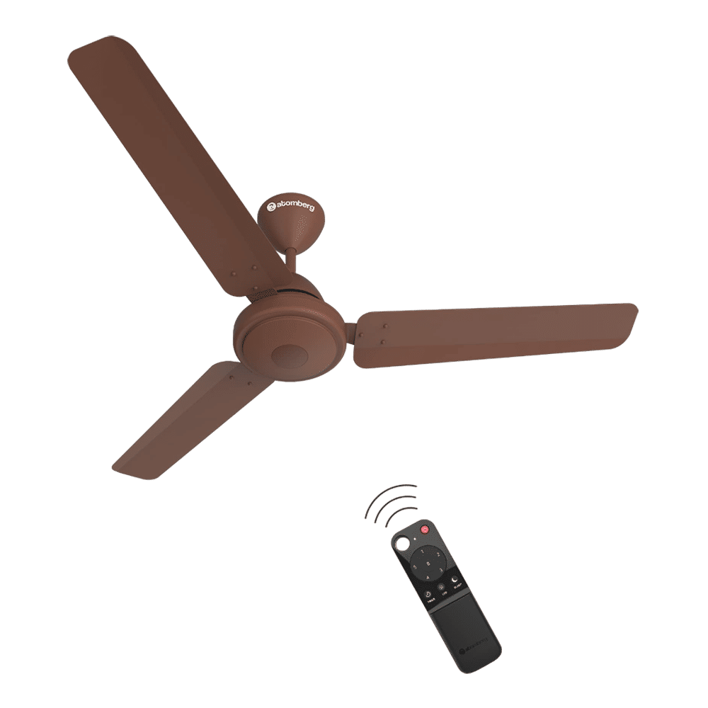 atomberg Efficio 5 Star 1200mm 3 Blade BLDC Motor Ceiling Fan with Remote (LED Indicator, Matt Brown)_1