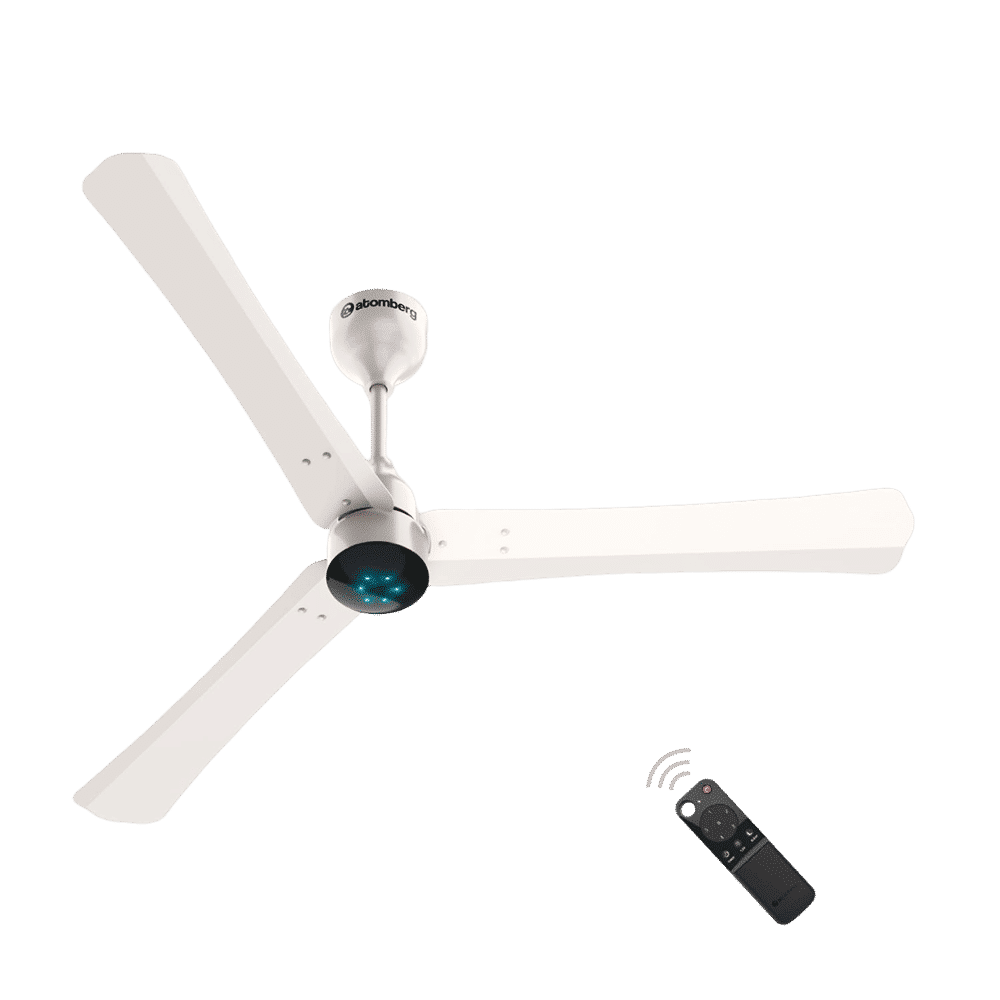 atomberg Renesa Plus 5 Star 1200mm 3 Blade BLDC Motor Ceiling Fan with Remote (LED Indicator, Pearl White)_1