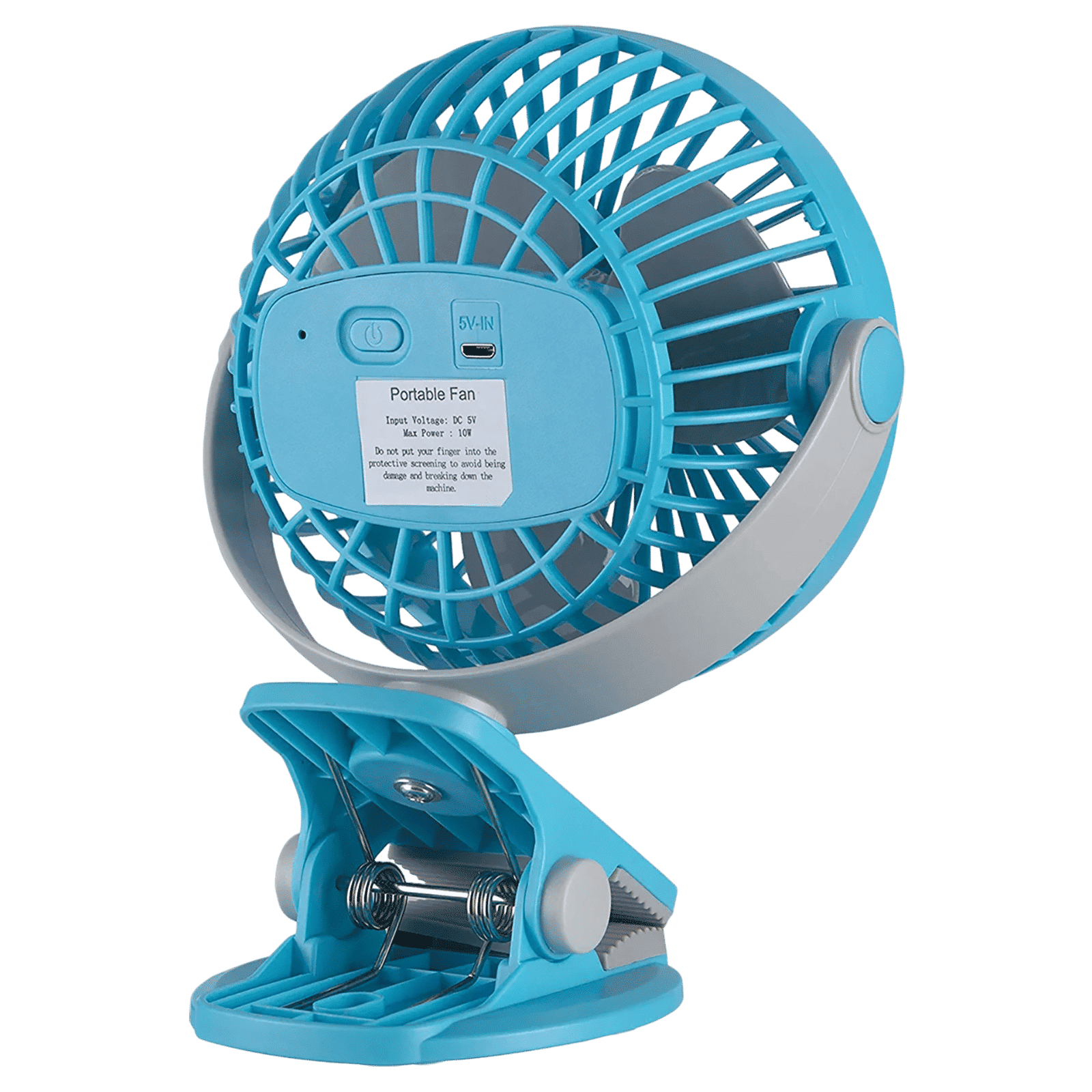 BAJAJ Pygmy Mini 110mm 3 Blade Rechargeable Personal Fan with 1800 mAh Battery (Silent Operation, Cerulean Blue)_6