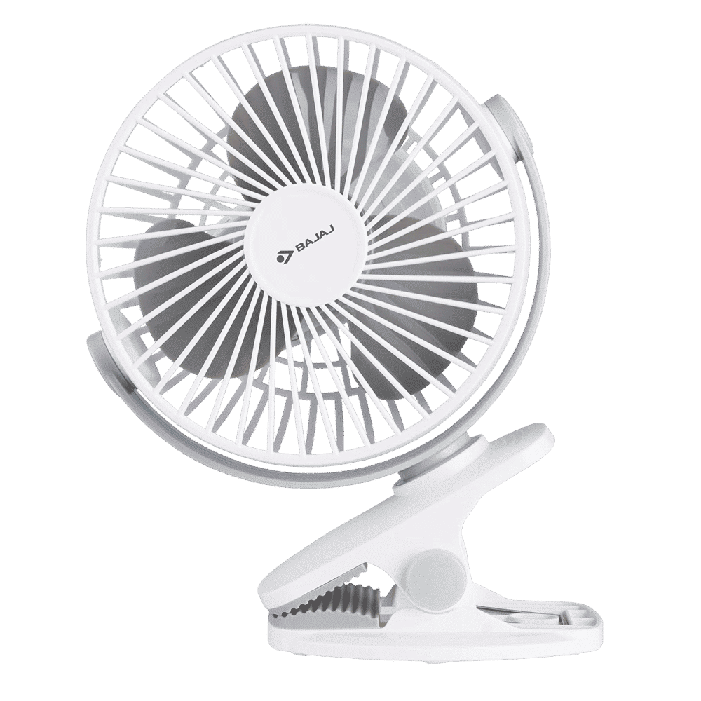BAJAJ Pygmy Mini 110mm 3 Blade Rechargeable Personal Fan with 1800 mAh Battery (Silent Operation, White Smoke)_5