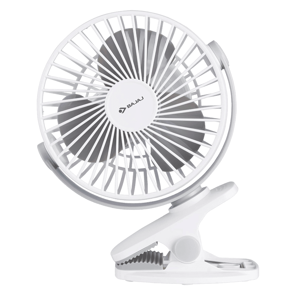 BAJAJ Pygmy Mini 110mm 3 Blade Rechargeable Personal Fan with 1800 mAh Battery (Silent Operation, White Smoke)_5