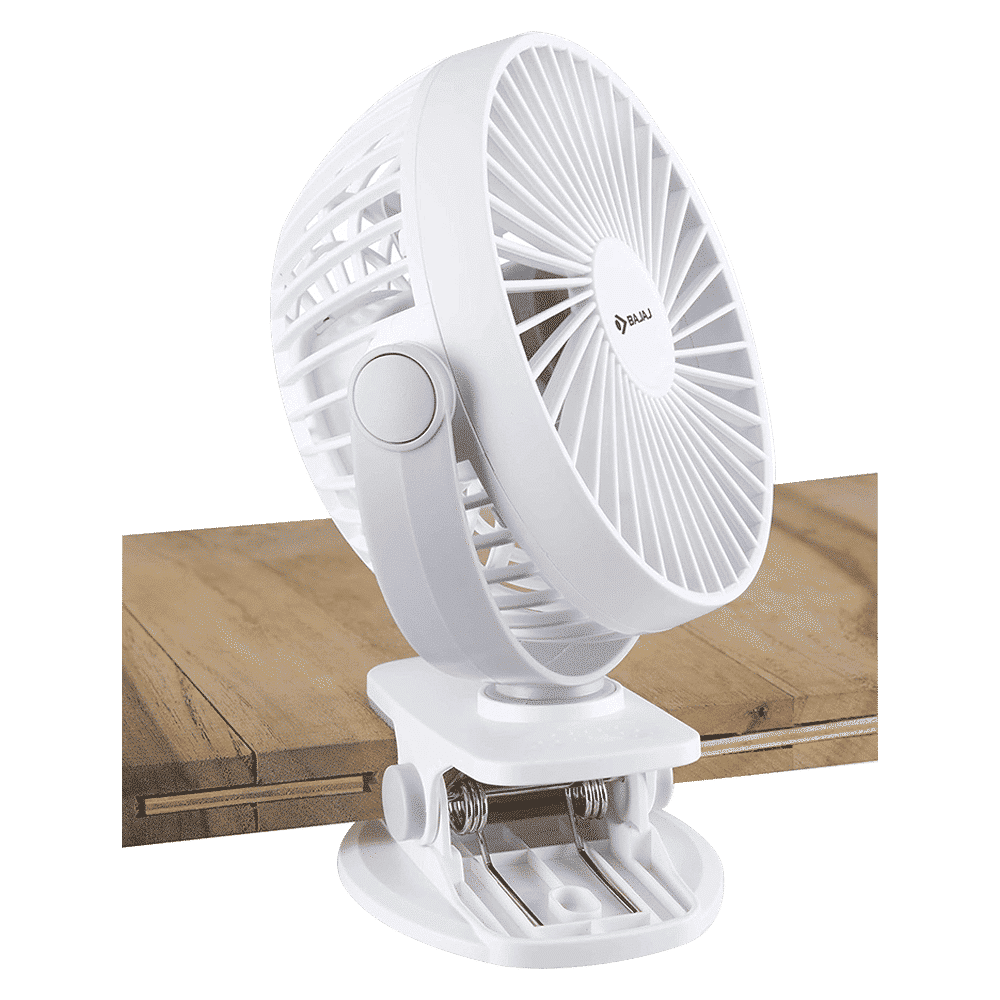 BAJAJ Pygmy Mini 110mm 3 Blade Rechargeable Personal Fan with 1800 mAh Battery (Silent Operation, White Smoke)_8