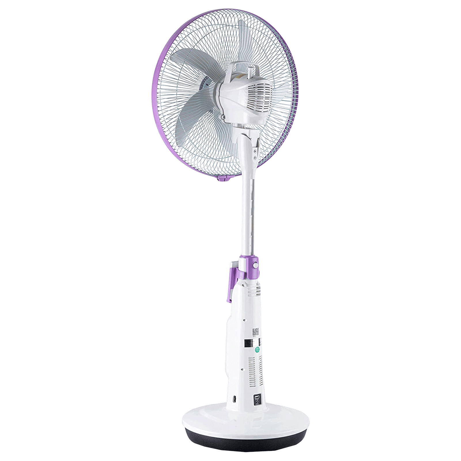 BAJAJ Nuvo 400mm 5 Blade Rechargeable Pedestal Fan with 5400 mAh Battery (BLDC Motor, Plum Purple)_7