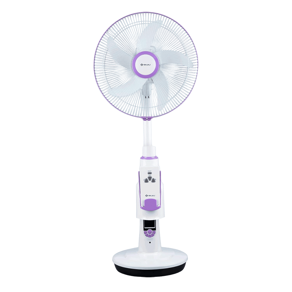 BAJAJ Nuvo 400mm 5 Blade Rechargeable Pedestal Fan with 5400 mAh Battery (BLDC Motor, Plum Purple)_9