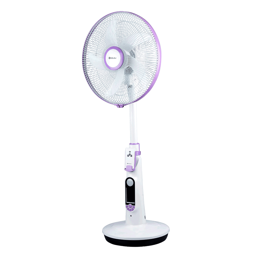 BAJAJ Nuvo 400mm 5 Blade Rechargeable Pedestal Fan with 5400 mAh Battery (BLDC Motor, Plum Purple)_5