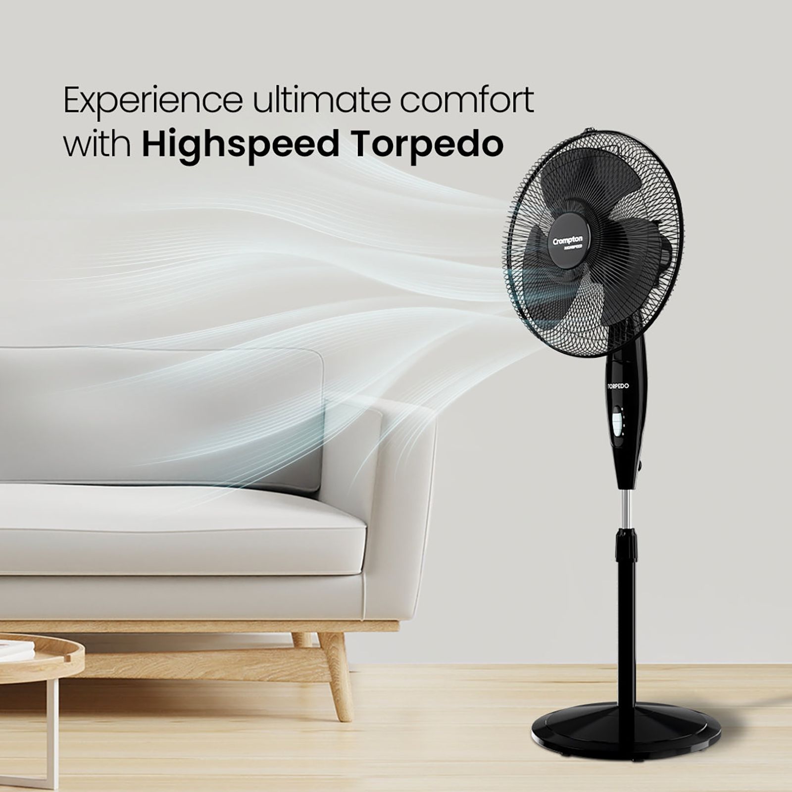 Crompton Torpedo 400mm 3 Blade Thermal Overload Protector Pedestal Fan (Anti Rust, Black) Crompton Torpedo 400mm 3 Blade Thermal Overload Protector Pedestal Fan (Anti Rust, Black)_8