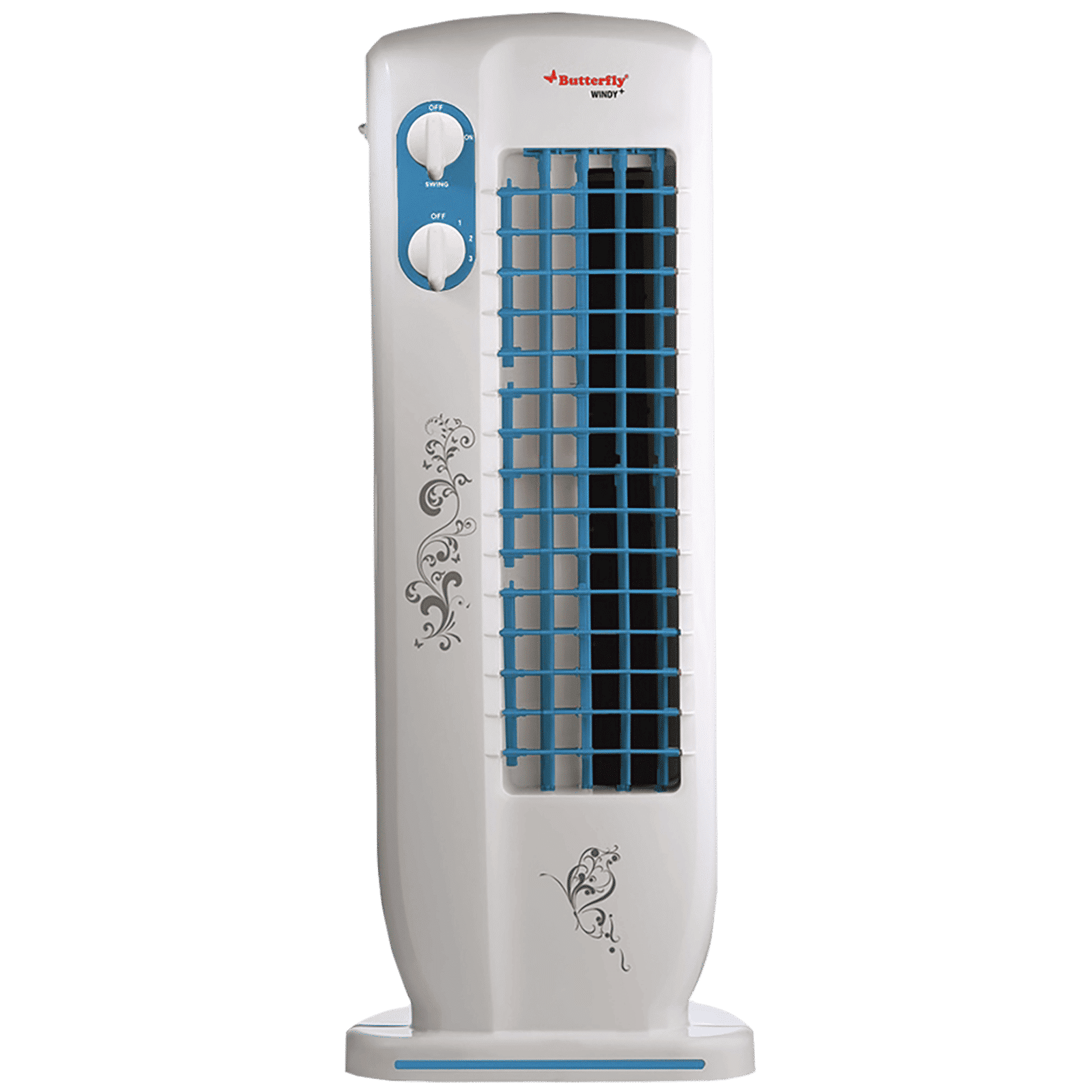 Butterfly Windy Plus Bladeless 25 ft Air Throw 2250 m3/hr Air Delivery Tower Fan (Heavy Duty Motor, Blue) Butterfly Windy Plus Bladeless 25 ft Air Throw 2250 m3/hr Air Delivery Tower Fan (Heavy Duty Motor, Blue)_1