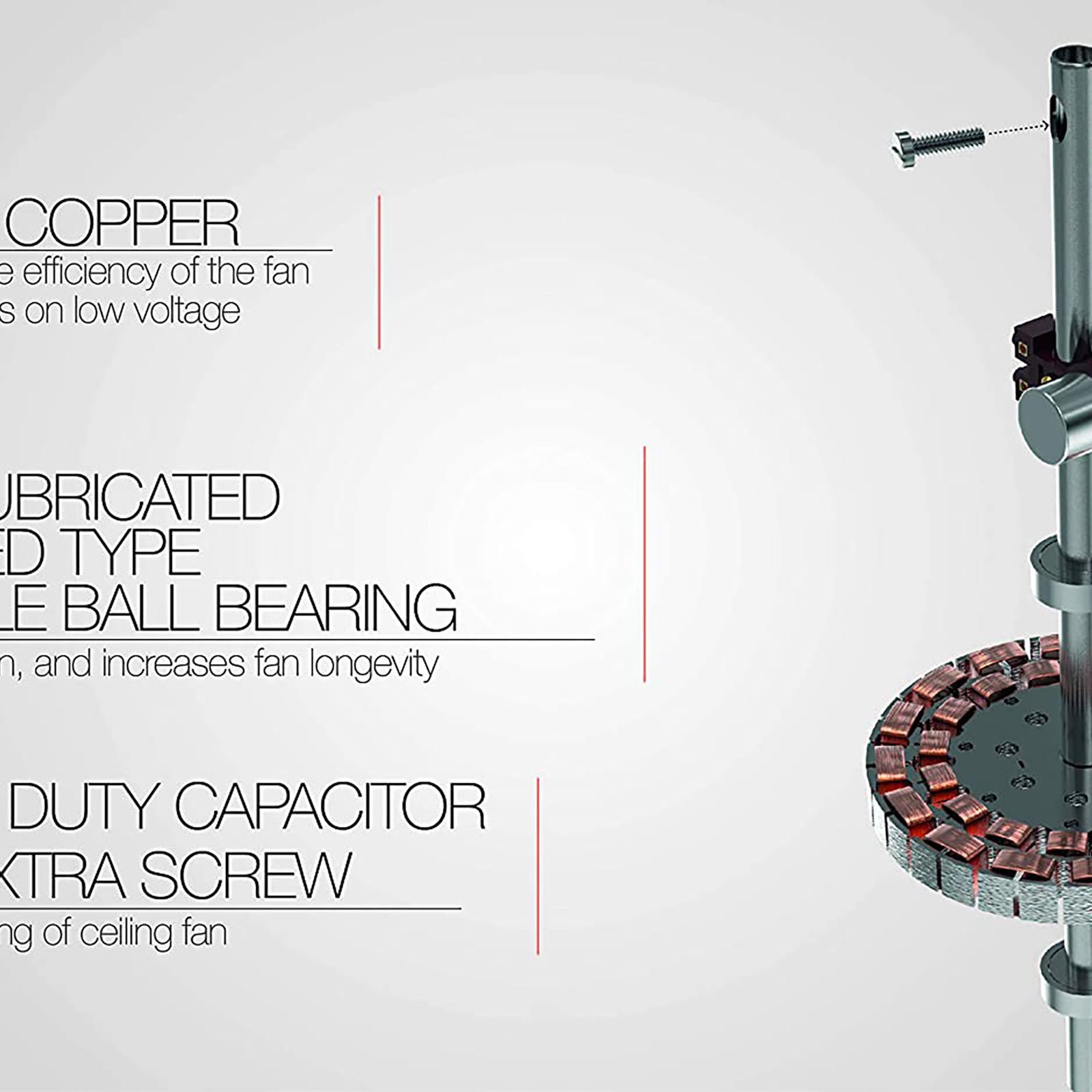 GM Spencer 1200mm 3 Blade High Speed Ceiling Fan (Aerodynamically Designed, Antique Copper)_13