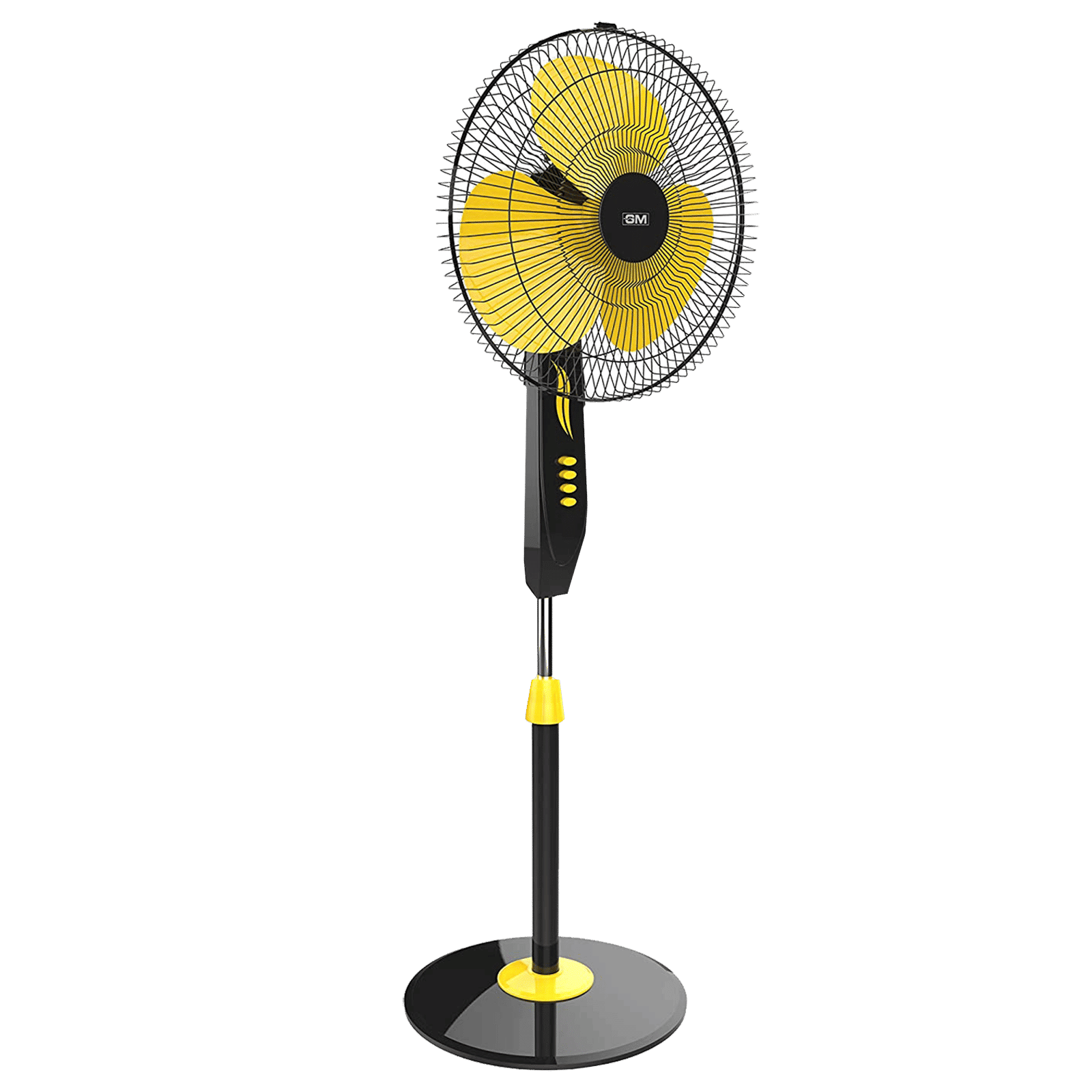 GM Livo 400mm 3 Blade Noiseless Operation Pedestal Fan (Rust Proof, Yellow & Black)_4