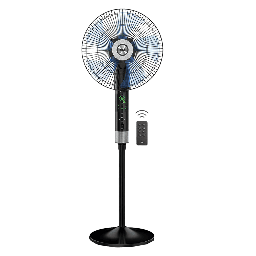 GM Maestro 400mm 3 Blade 360 Degree Oscillation Pedestal Fan with Remote (Rust Resistant, Black)_5