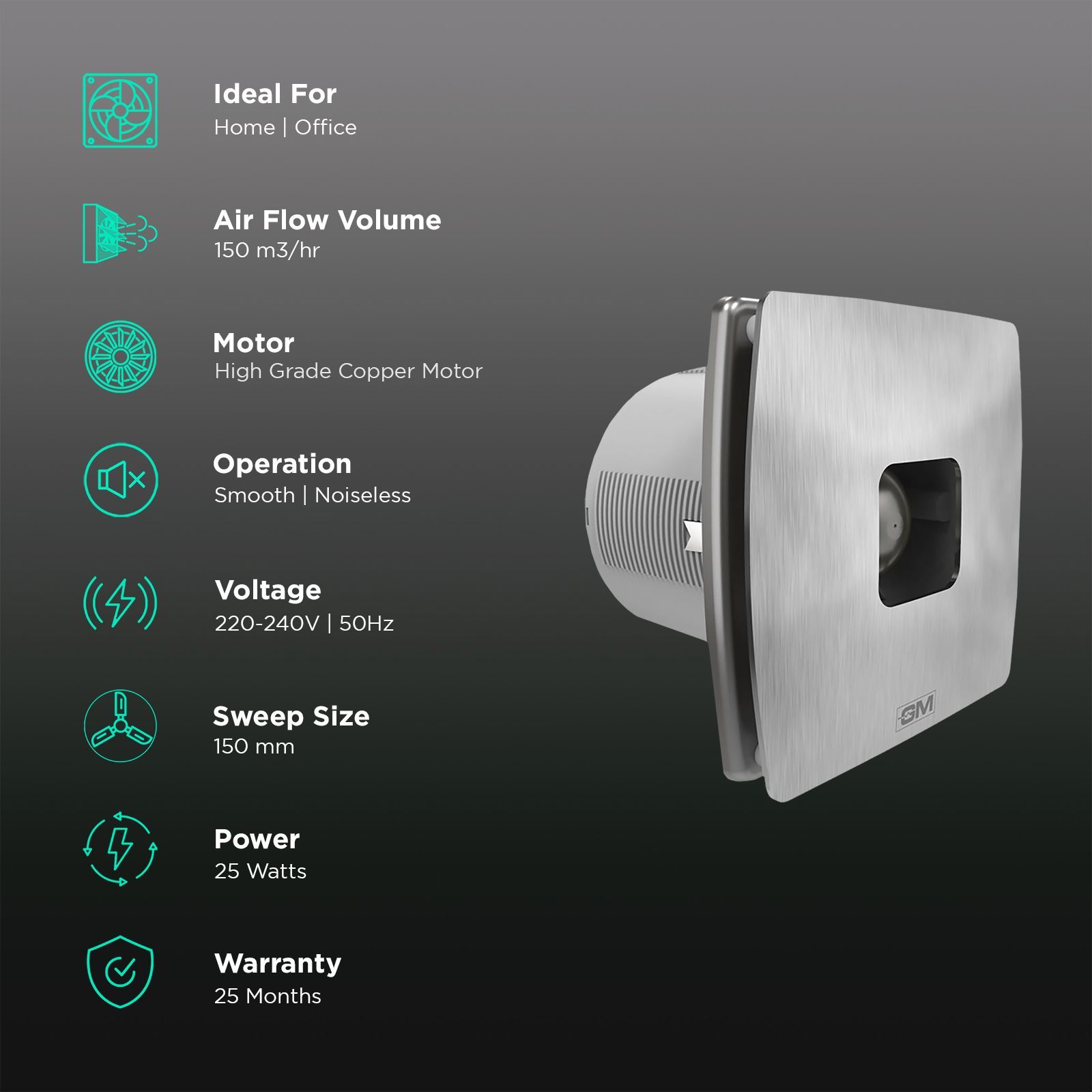 GM Afresho 150mm Exhaust Fan (Energy Efficient, White)_3