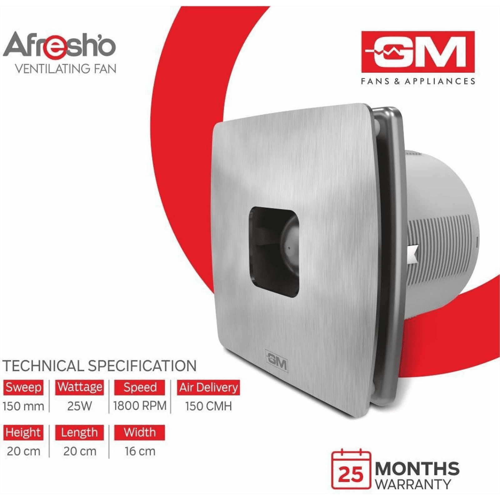 GM Afresho 150mm Exhaust Fan (Energy Efficient, White)_7