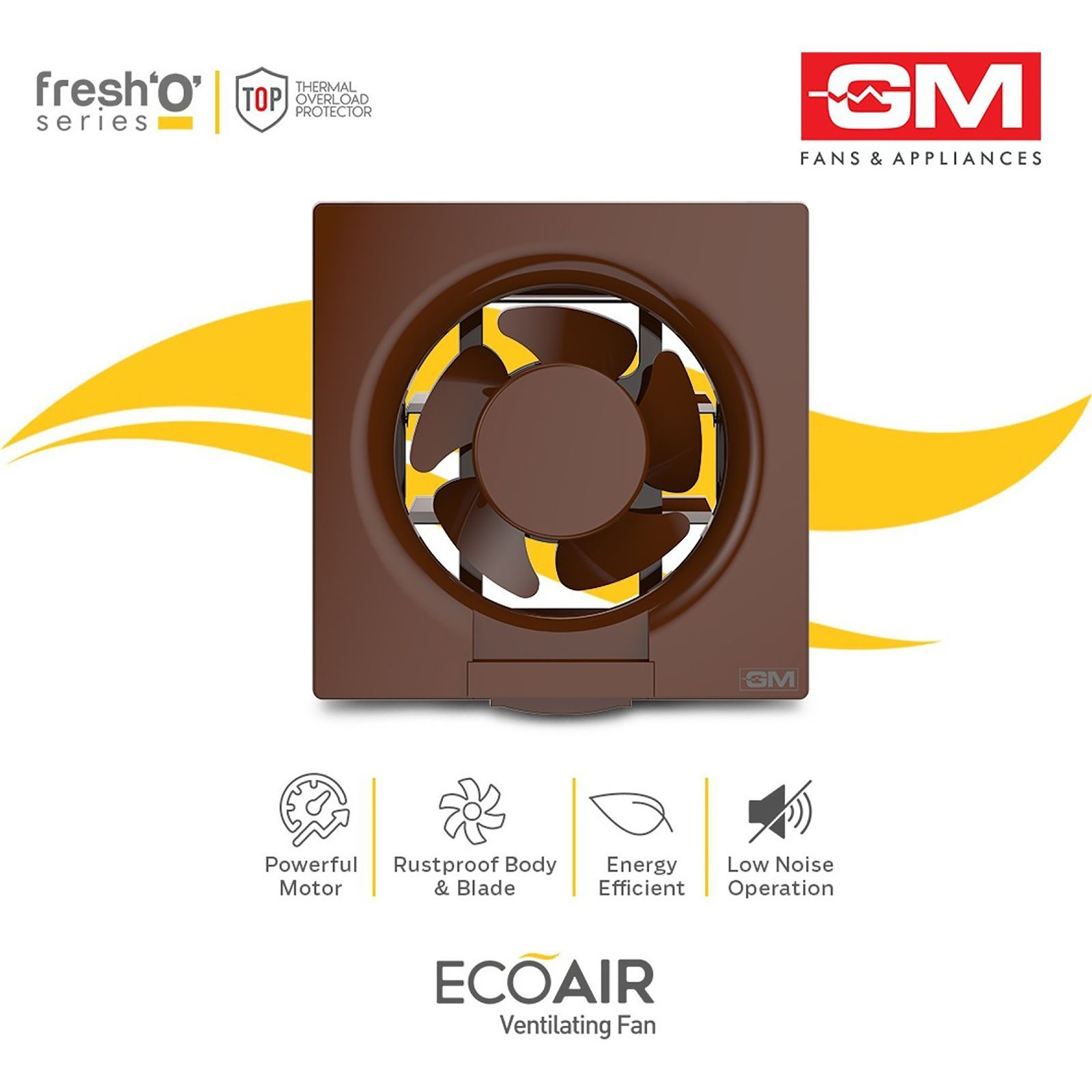 GM Eco Air 150mm Exhaust Fan (Low Noise Operation, Brown)_5