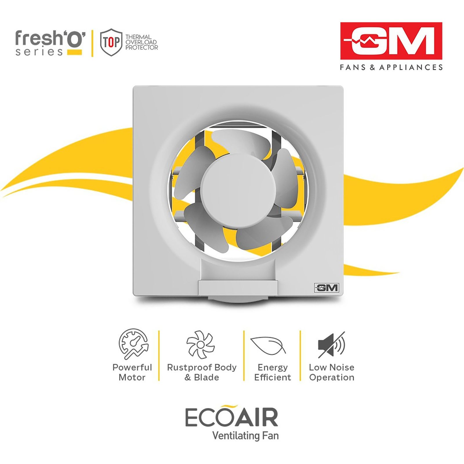 GM Eco Air 150mm Exhaust Fan (Low Noise Operation, White)_5