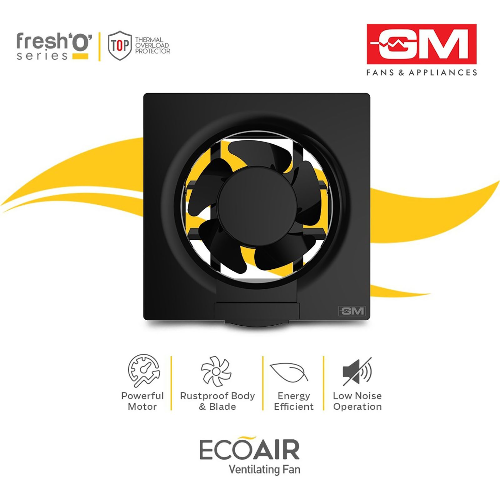 GM Eco Air 200mm Exhaust Fan (Low Noise Operation, Black)_5