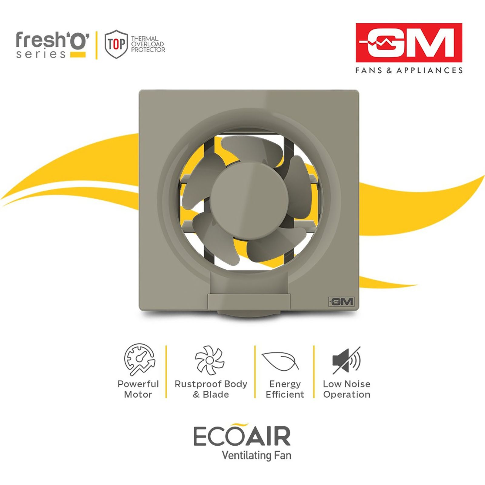 GM Eco Air 200mm Exhaust Fan (Low Noise Operation, Ivory)_7