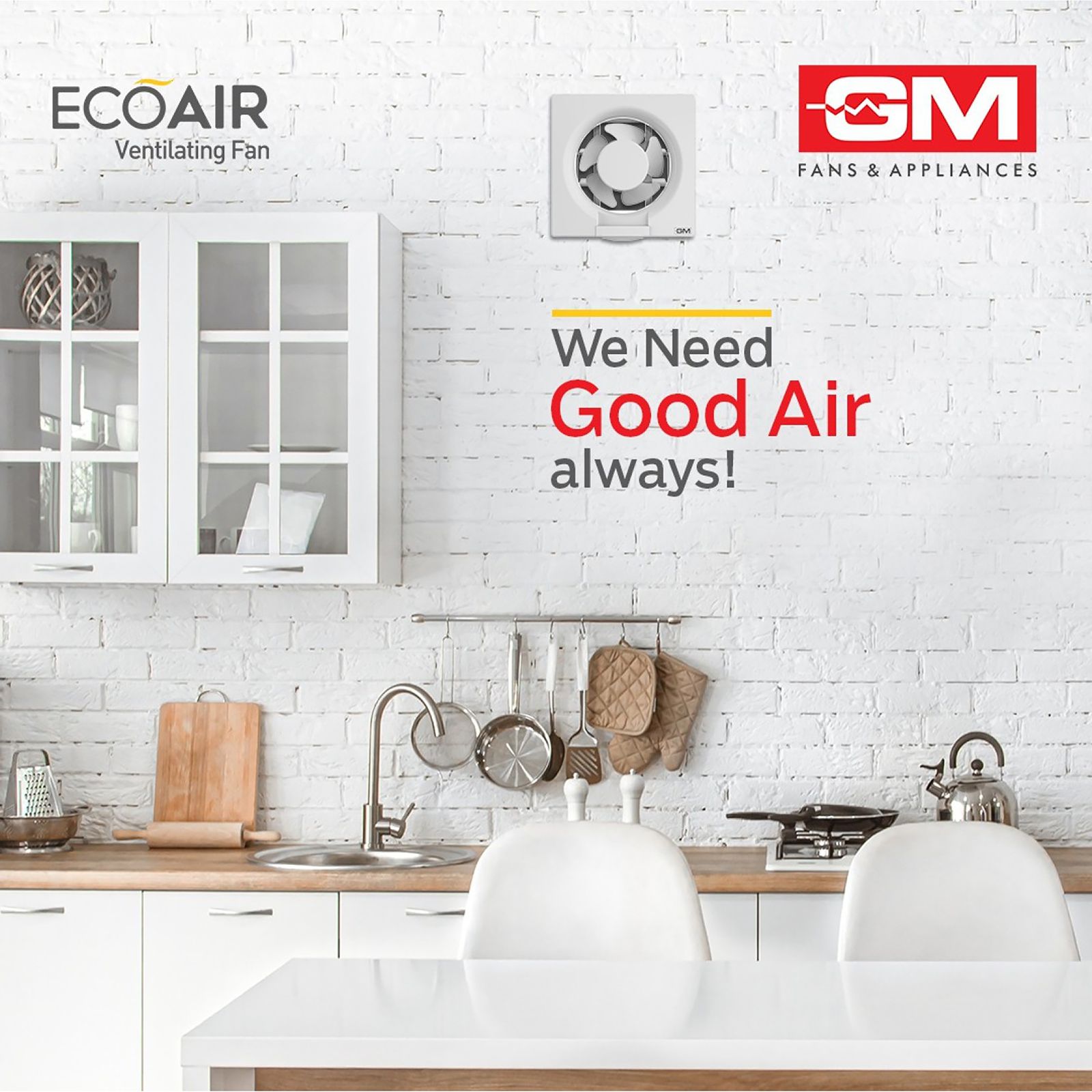 GM Eco Air 200mm Exhaust Fan (Low Noise Operation, White)_7