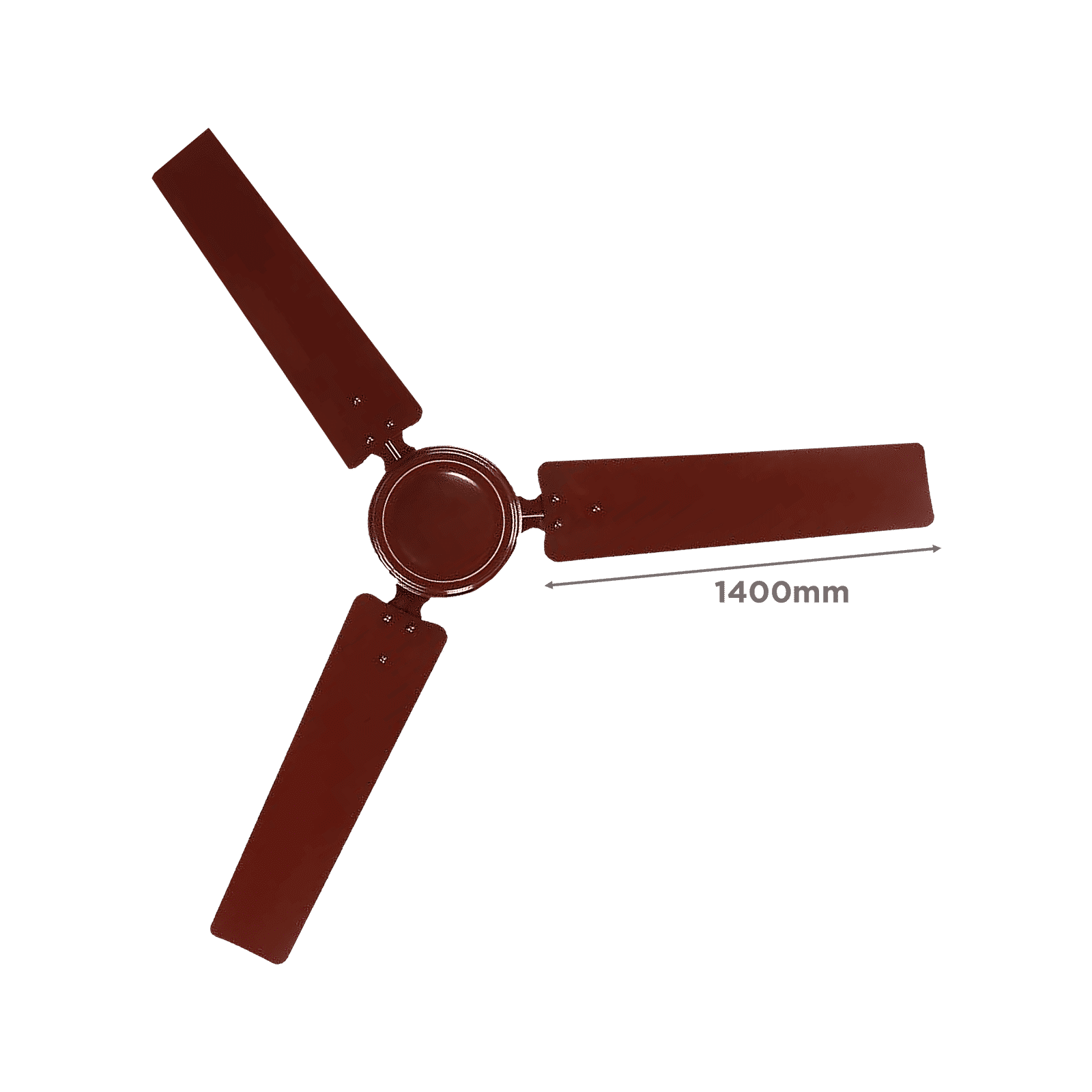 Rico 1400mm 3 Blade Copper Winding Motor Ceiling Fan (Dust Resistant, Brown)_2