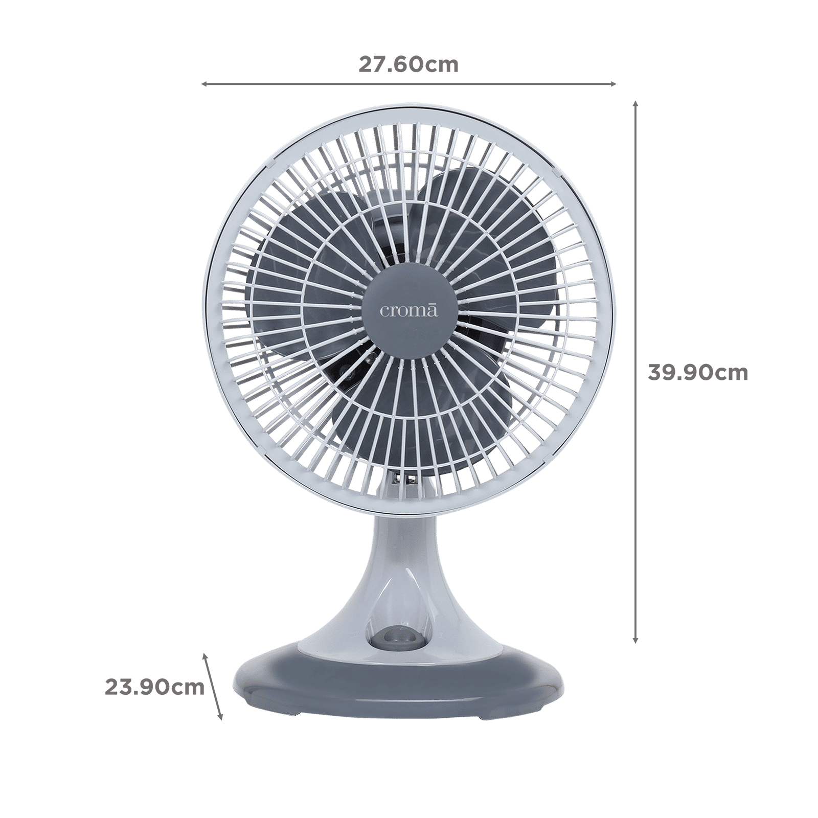 Croma 225mm 3 Blade Energy Efficient Table Fan (Silent Operation, Grey)_2