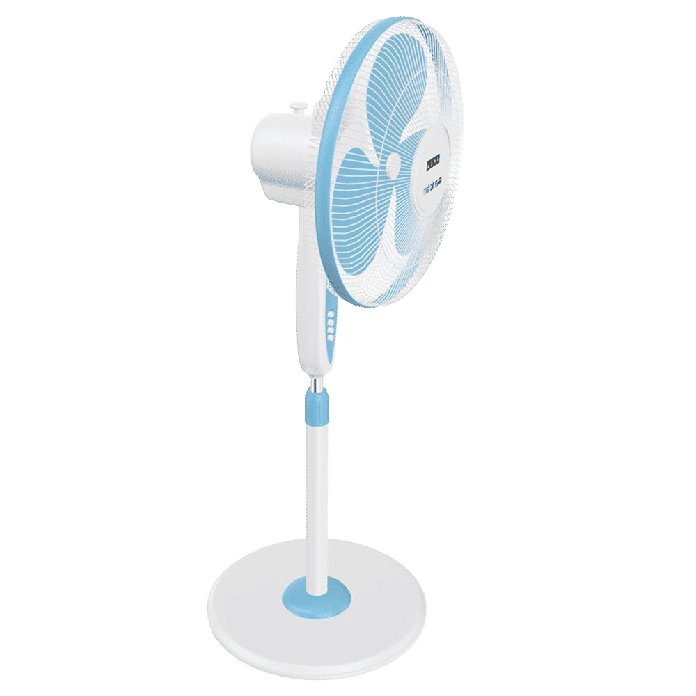 USHA Mist Air Flo 400mm 3 Blade Copper Motor Pedestal Fan (Aerodynamically Design, Light Blue)_5