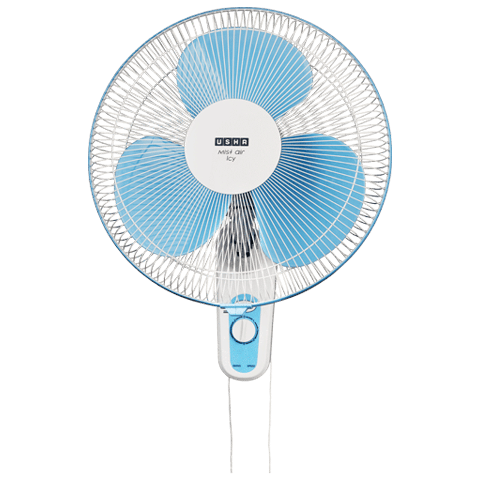 USHA Mist Air Flo 400mm 3 Blade Inverter Technology Wall Mounted Fan (Easy Tilt, Light Blue)_1