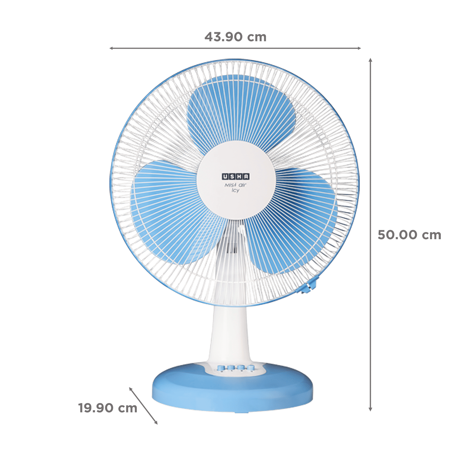 USHA Mist Air Flo 400mm 3 Blade Inverter Technology Table Fan (Durable Design, Light Blue) USHA Mist Air Flo 400mm 3 Blade Inverter Technology Table Fan (Durable Design, Light Blue)_2