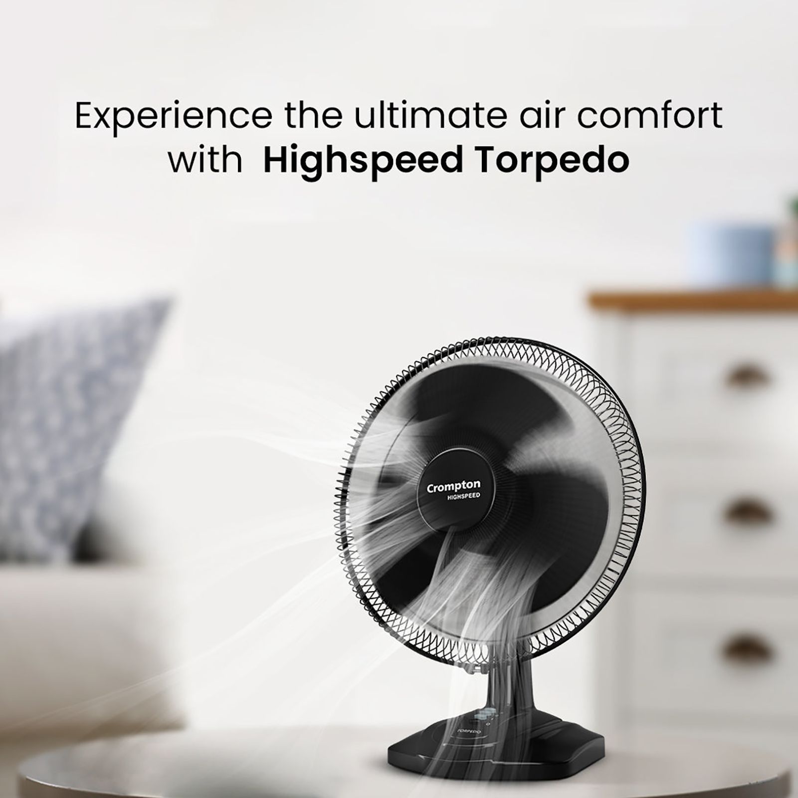 Crompton Torpedo 400mm 3 Blade High Speed Torpedo Table Fan (Smooth Oscillation, Black) Crompton Torpedo 400mm 3 Blade High Speed Torpedo Table Fan (Smooth Oscillation, Black)_8
