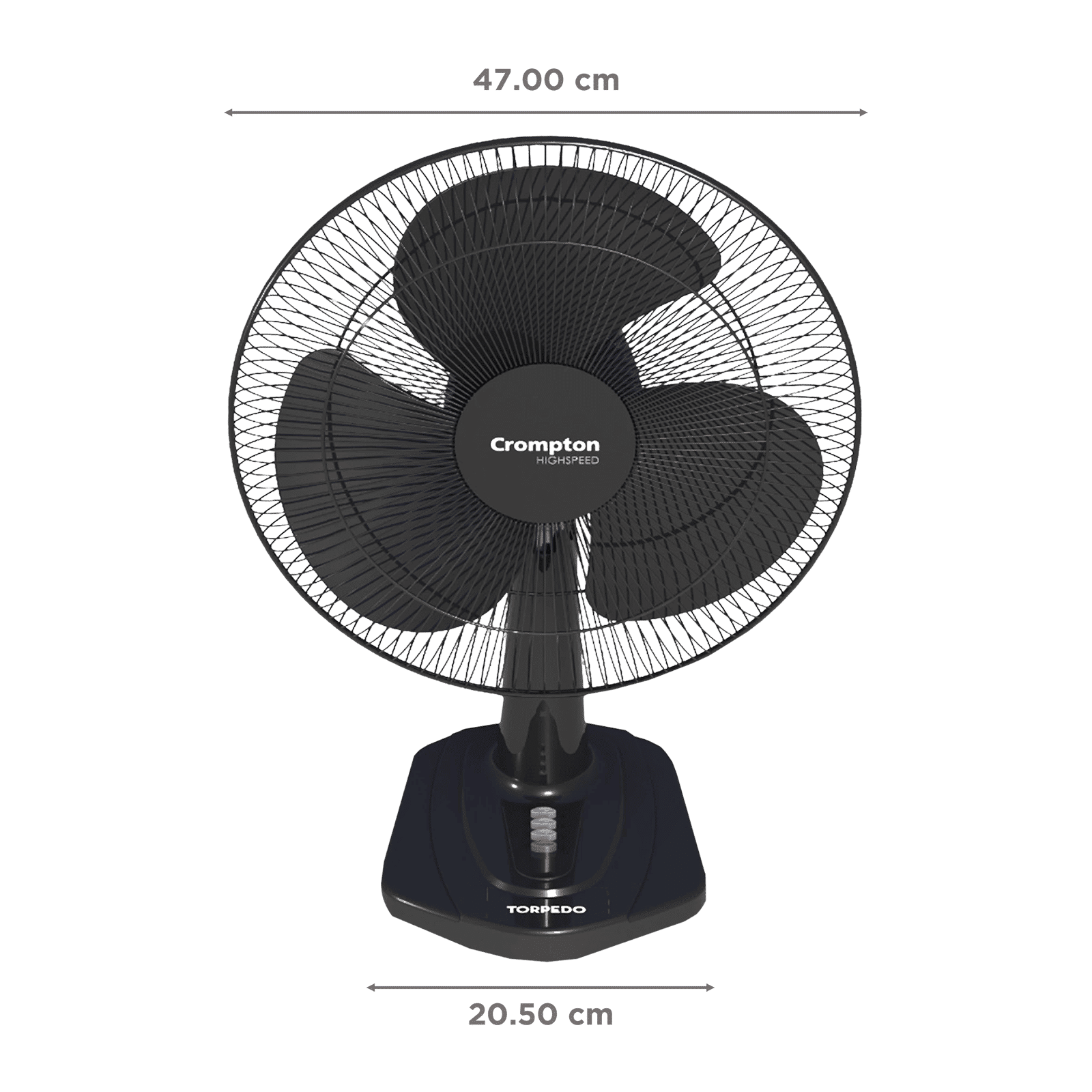 Crompton Torpedo 400mm 3 Blade High Speed Torpedo Table Fan (Smooth Oscillation, Black) Crompton Torpedo 400mm 3 Blade High Speed Torpedo Table Fan (Smooth Oscillation, Black)_2