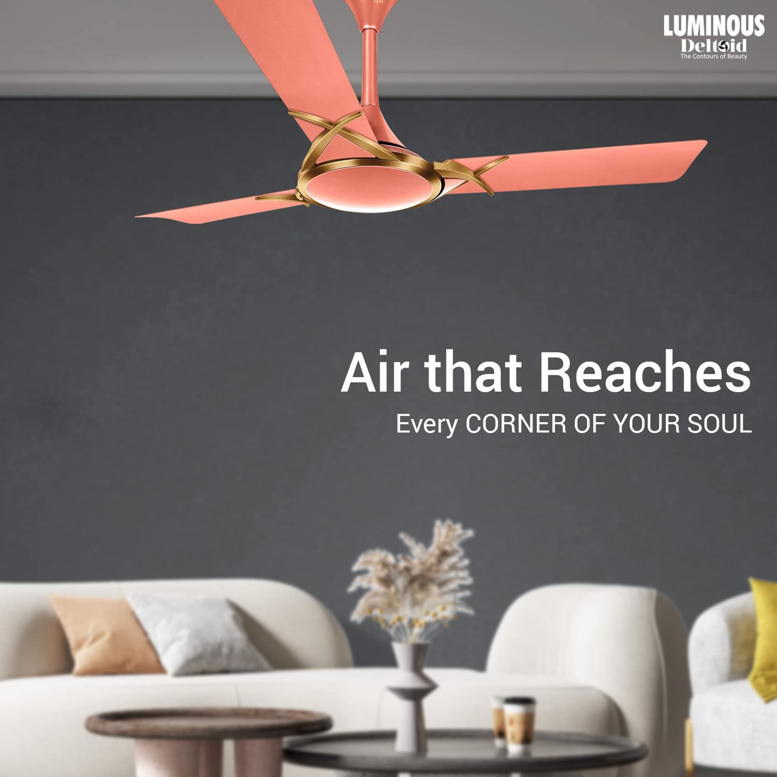 LUMINOUS Deltoid 3 Star 1200mm 3 Blade High Speed Ceiling Fan (Low Power Consumption, Rose Gold)_12