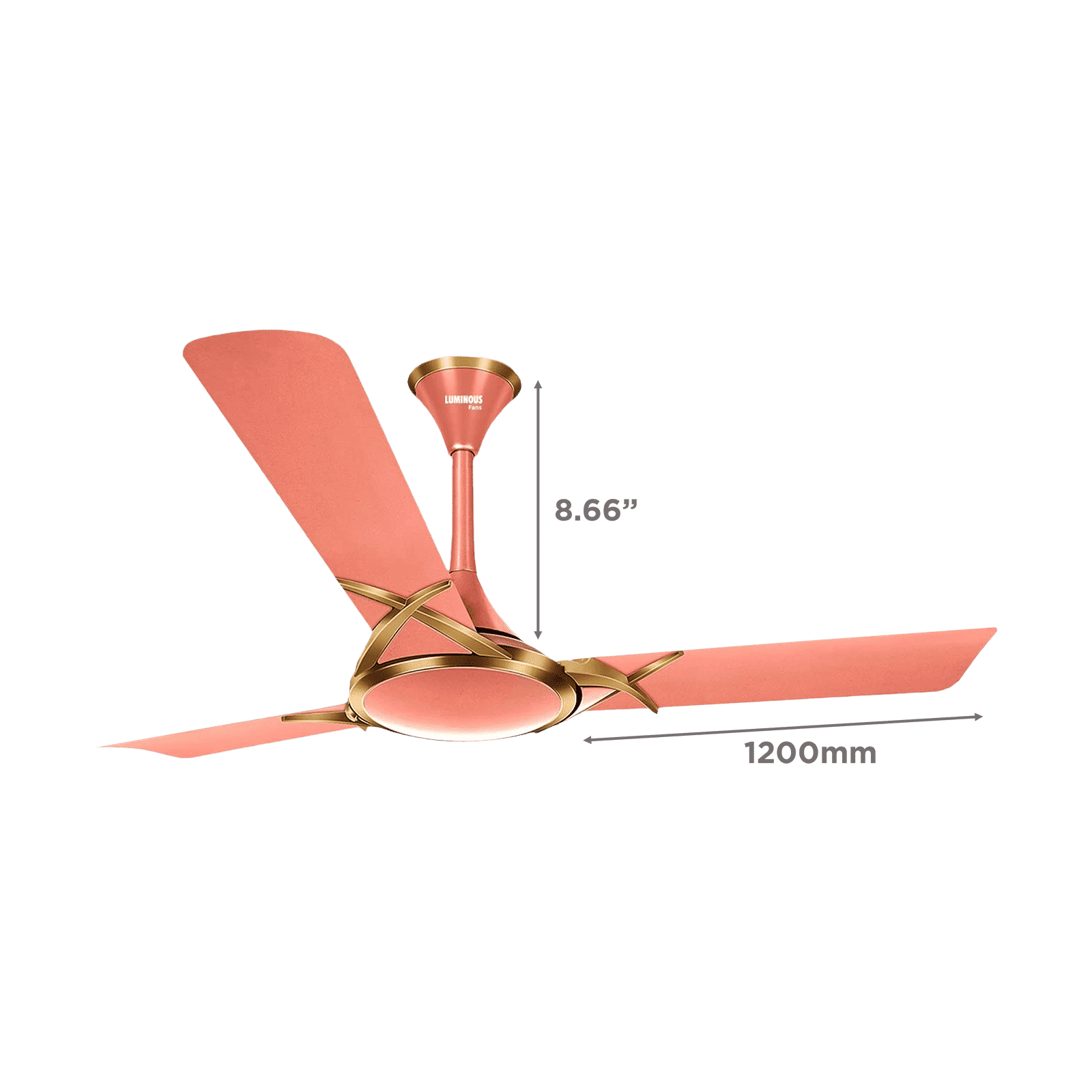 LUMINOUS Deltoid 3 Star 1200mm 3 Blade High Speed Ceiling Fan (Low Power Consumption, Rose Gold)_2