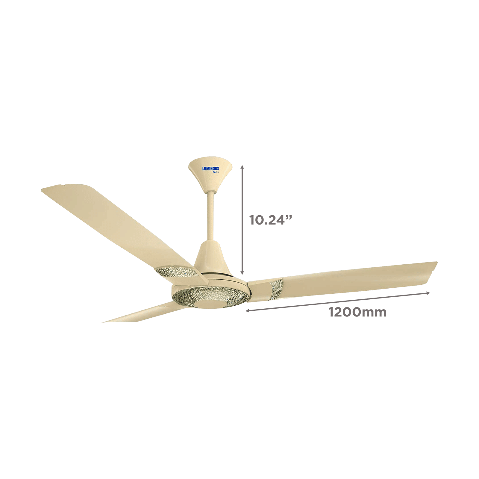 LUMINOUS Jaipur Tamra 3 Star 1200mm 3 Blade High Speed Ceiling Fan (Energy Saving, Kanak Gold)_2