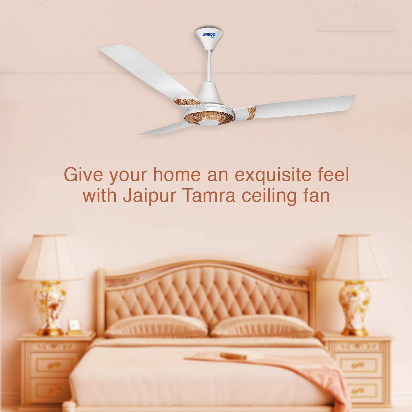 LUMINOUS Jaipur Tamra 3 Star 1200mm 3 Blade High Speed Ceiling Fan (Energy Saving, Makrana White)_5