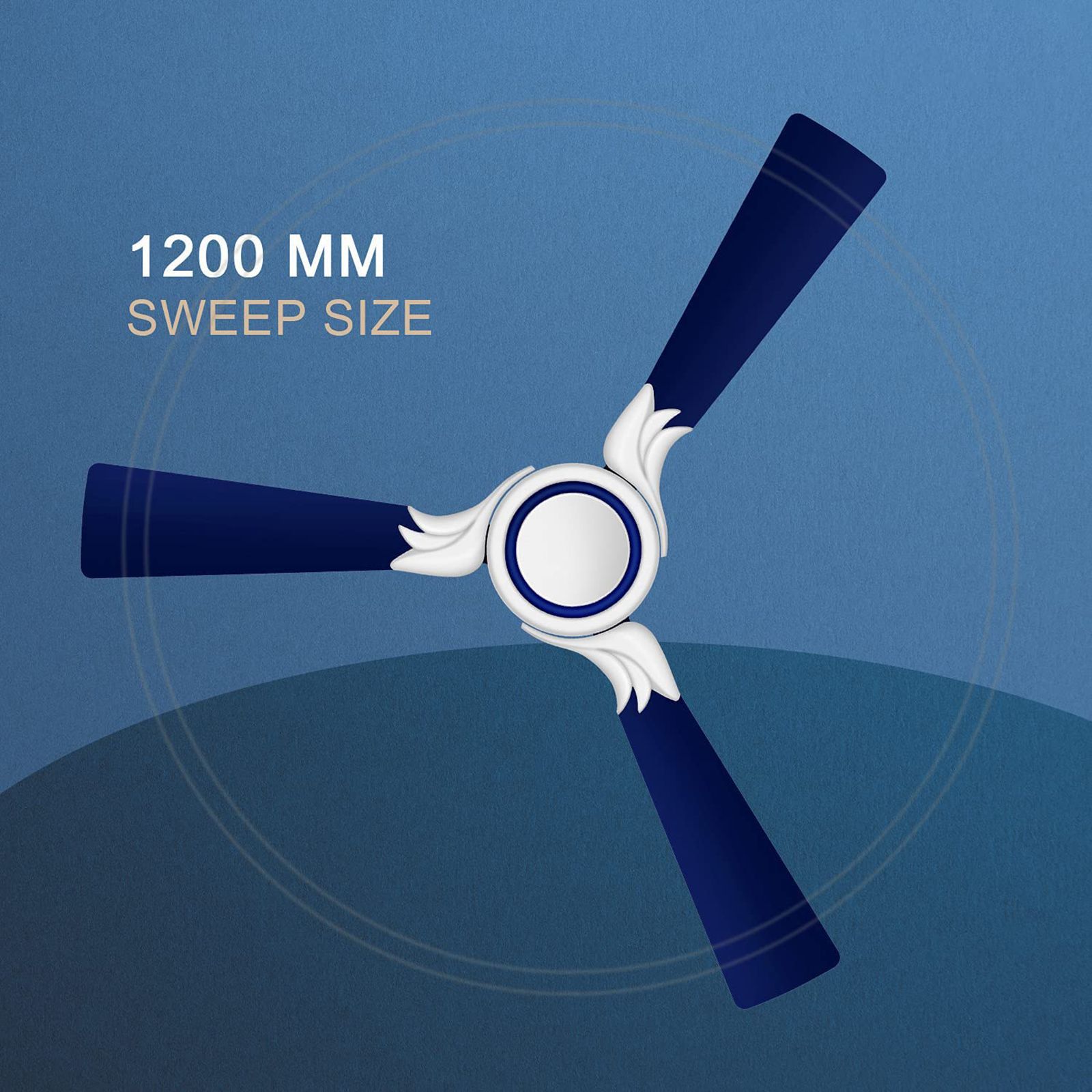 LUMINOUS London Mayfair 3 Star 1200mm 3 Blade Silent Operation Ceiling Fan with Remote (Dust Repellent, Sapphire Blue)_7