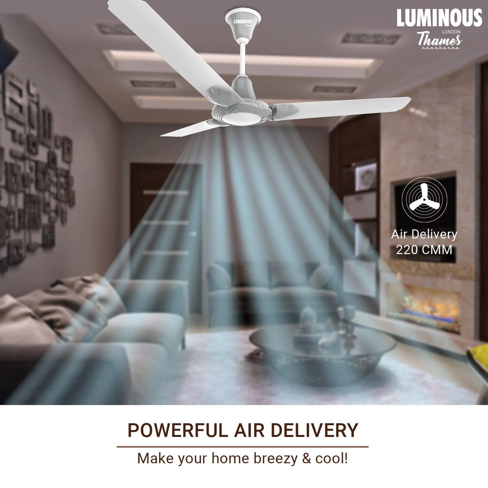 LUMINOUS London Thames 1200mm 3 Blade High Speed Ceiling Fan (Low Power Consumption, Wimbledon White) LUMINOUS London Thames 1200mm 3 Blade High Speed Ceiling Fan (Low Power Consumption, Wimbledon White)_12
