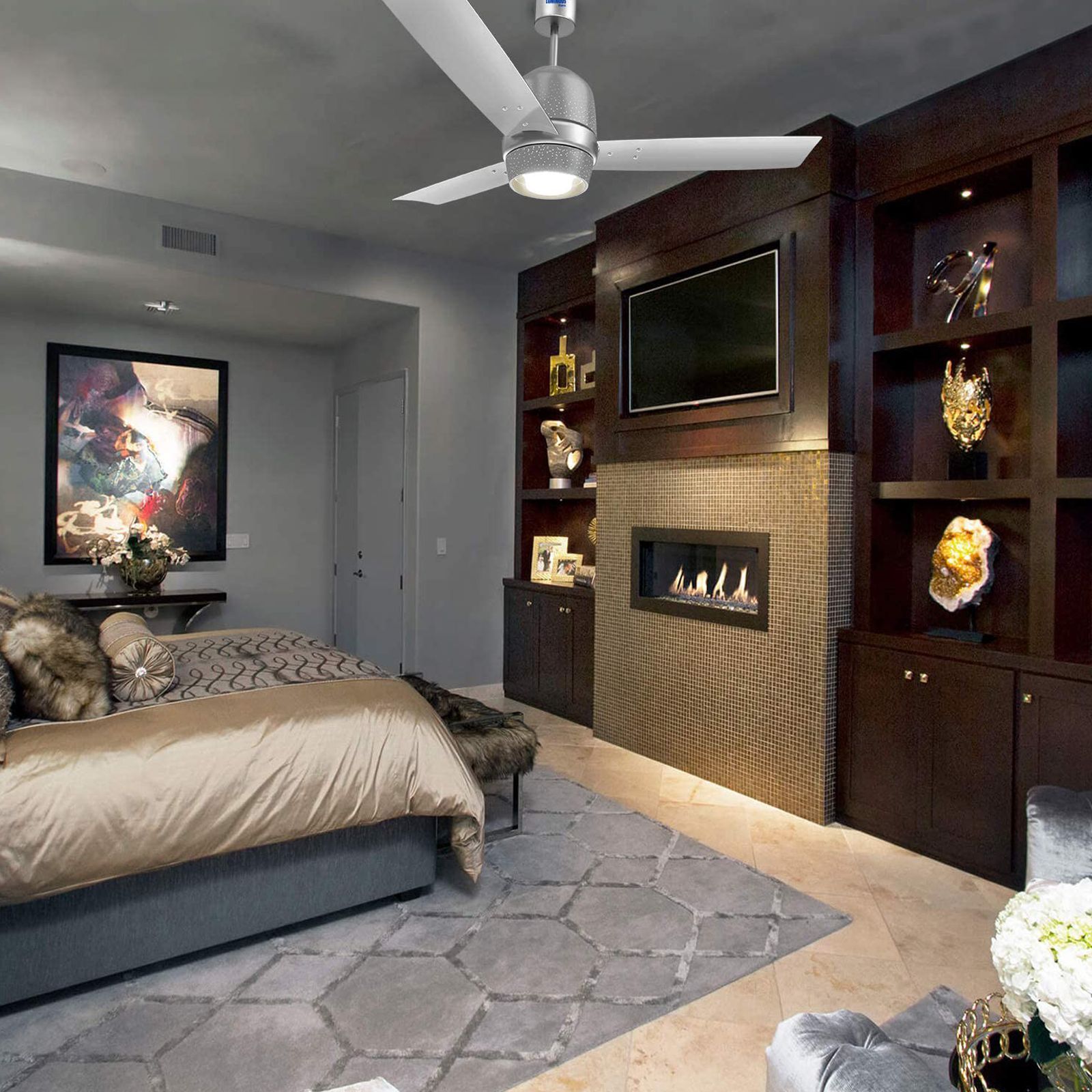 LUMINOUS New York Manhattan 1200mm 3 Blade High Speed Ceiling Fan (Dust Repellent, Moonlight Silver)_12