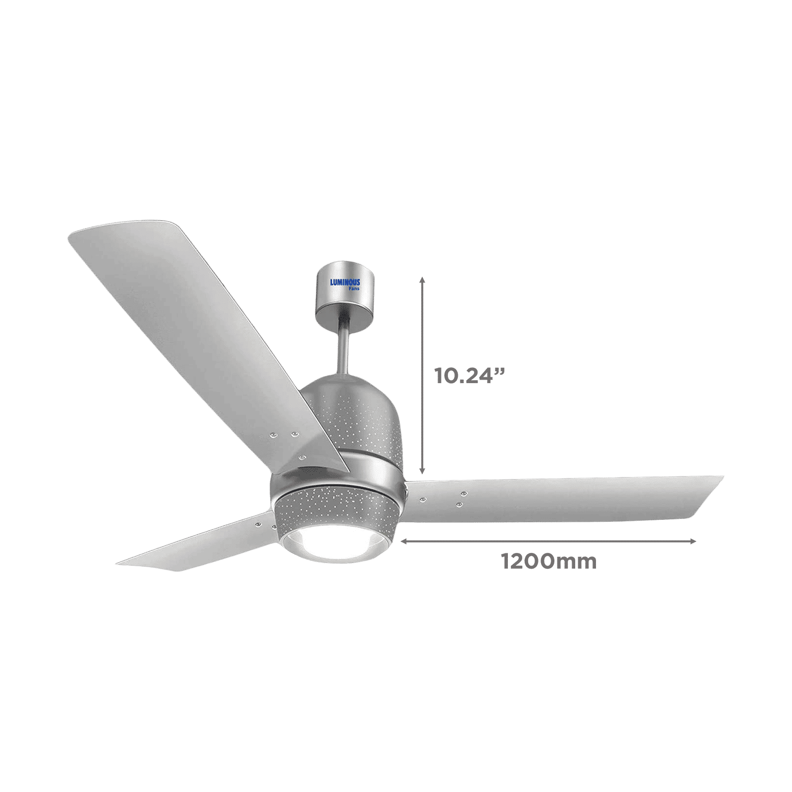 LUMINOUS New York Manhattan 1200mm 3 Blade High Speed Ceiling Fan (Dust Repellent, Moonlight Silver)_2
