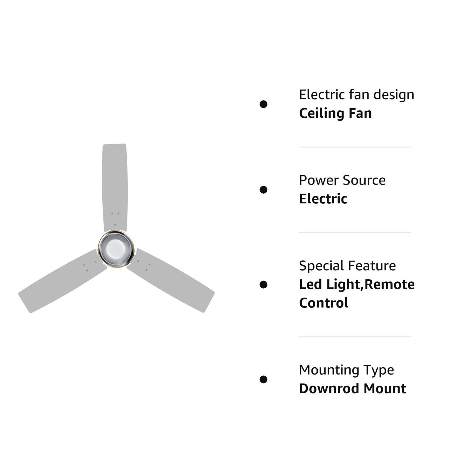 LUMINOUS New York Manhattan 1200mm 3 Blade High Speed Ceiling Fan (Dust Repellent, Moonlight Silver)_6