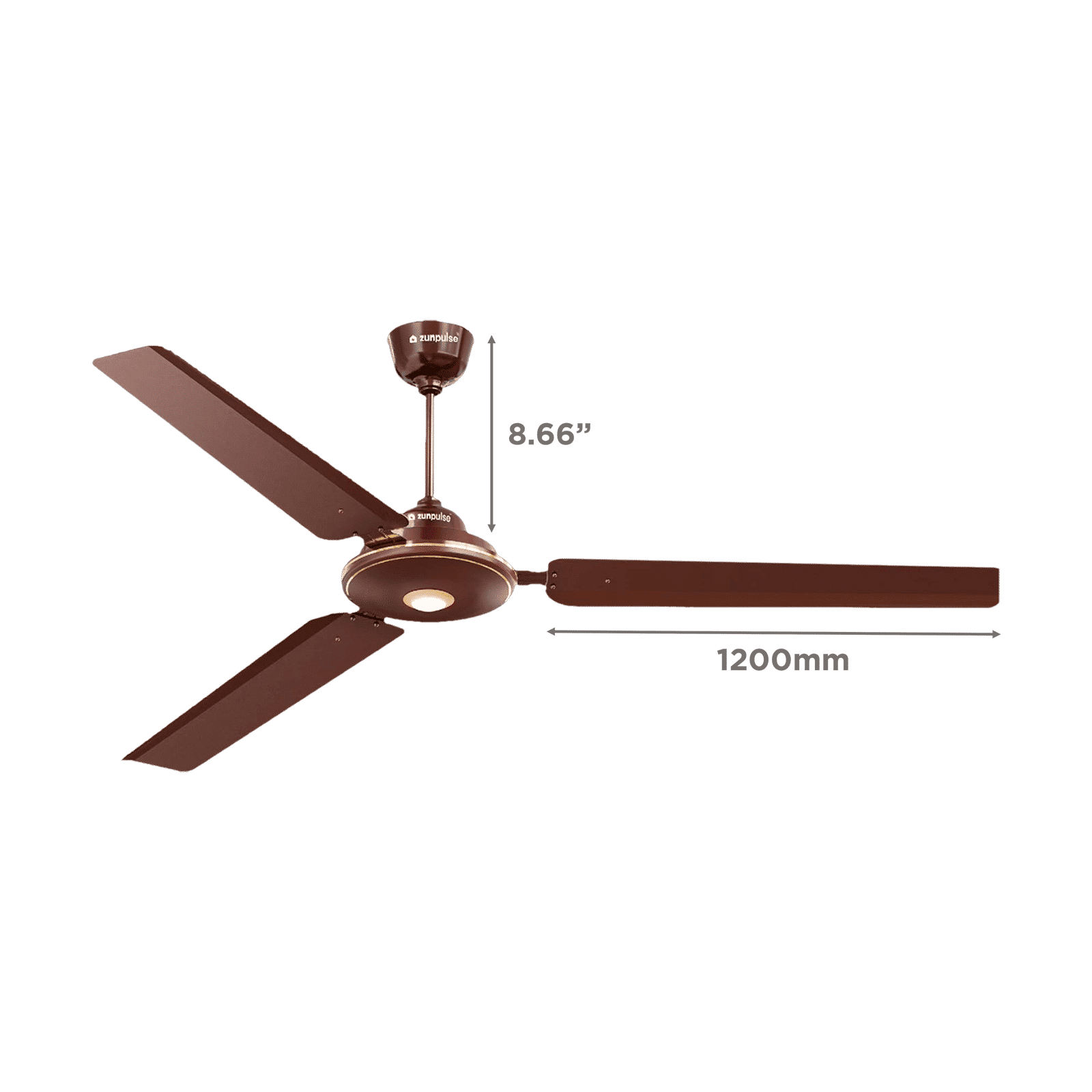 zunpulse Avian Plus 5 Star 1200mm 3 Blade BLDC Motor Ceiling Fan with Remote (Inverter Technology, Brown)_2