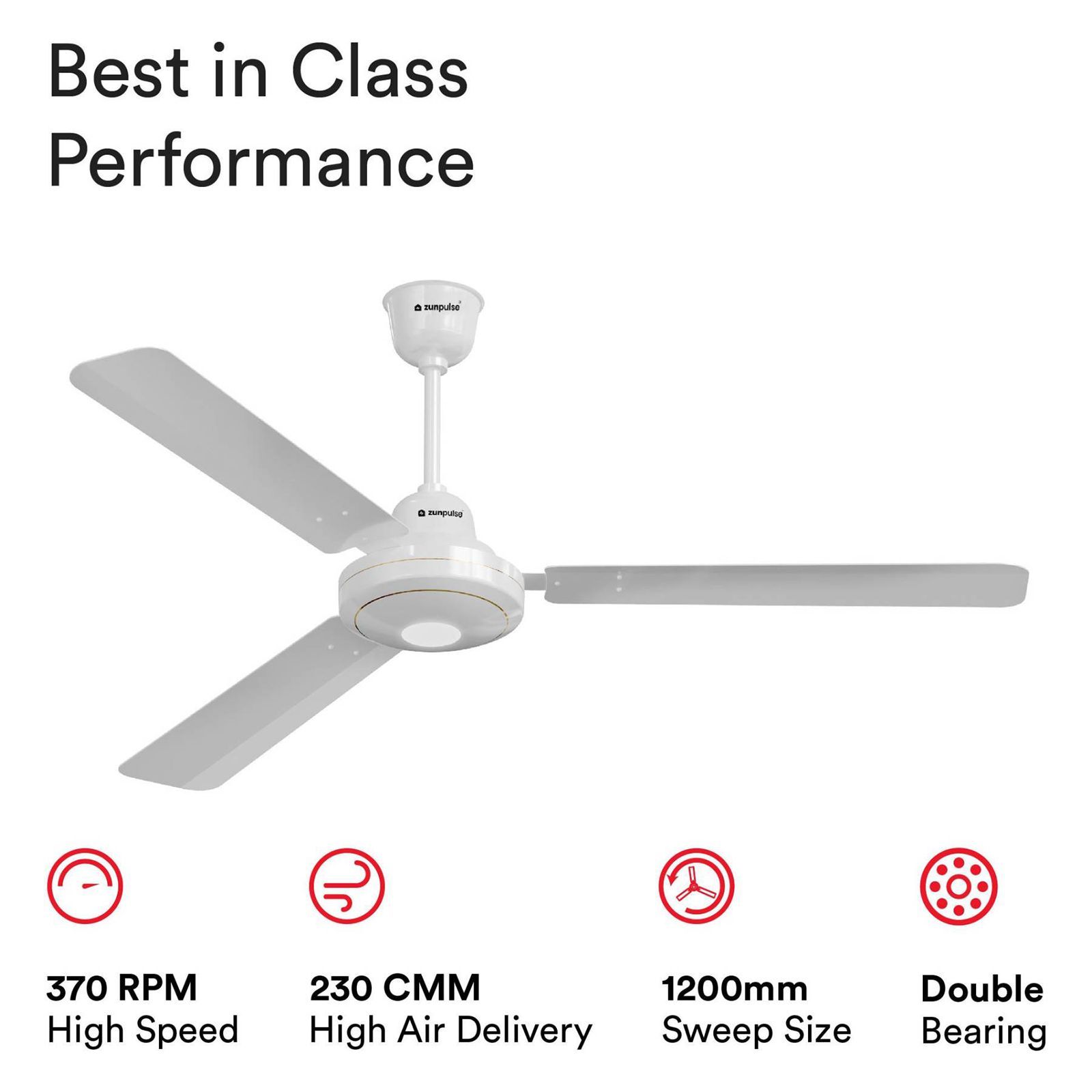 zunpulse Falco 5 Star 1200mm 3 Blade BLDC Motor Ceiling Fan with Remote (Inverter Technology, White)_11