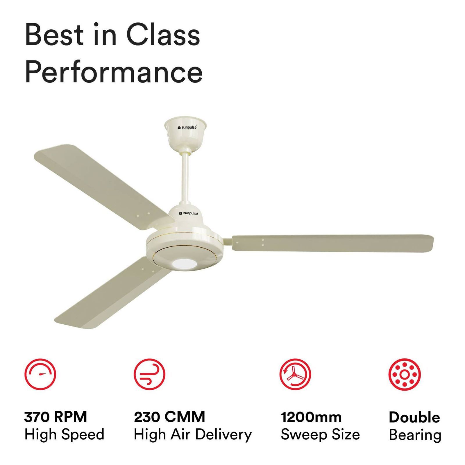 zunpulse Falco 5 Star 1200mm 3 Blade BLDC Motor Ceiling Fan with Remote (Inverter Technology, Ivory)_10