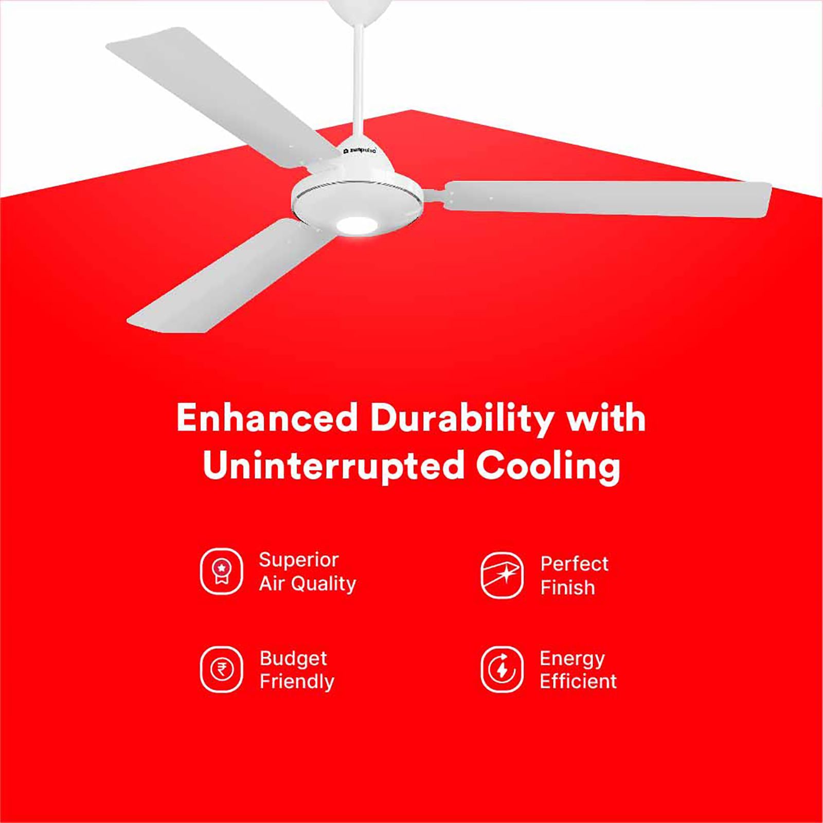 zunpulse 5 Star 1200mm 3 Blade BLDC Motor Smart Ceiling Fan with Remote (IoT Technology, White)_7
