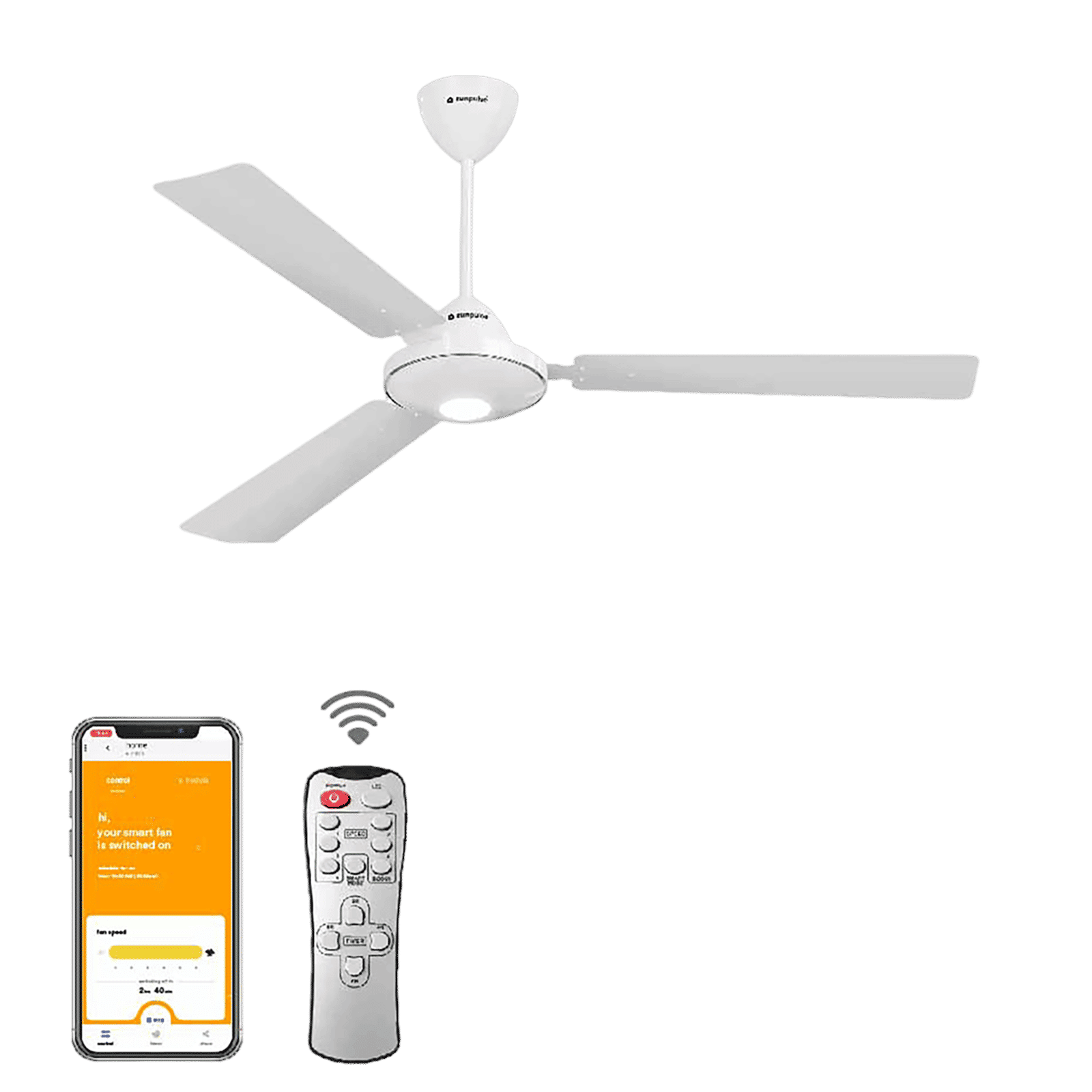 zunpulse 5 Star 1200mm 3 Blade BLDC Motor Smart Ceiling Fan with Remote (IoT Technology, White)_10