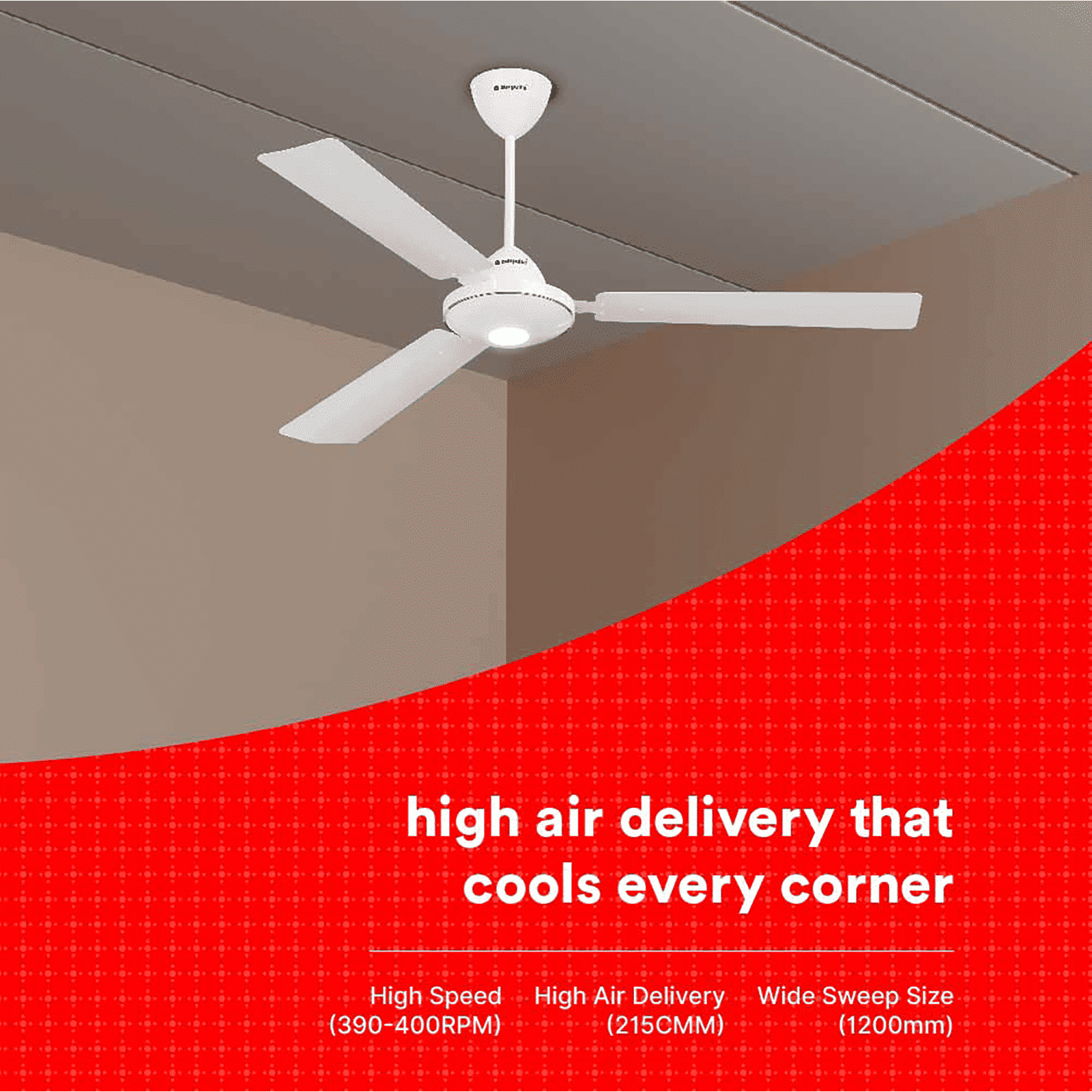 zunpulse 5 Star 1200mm 3 Blade BLDC Motor Smart Ceiling Fan with Remote (IoT Technology, White)_6