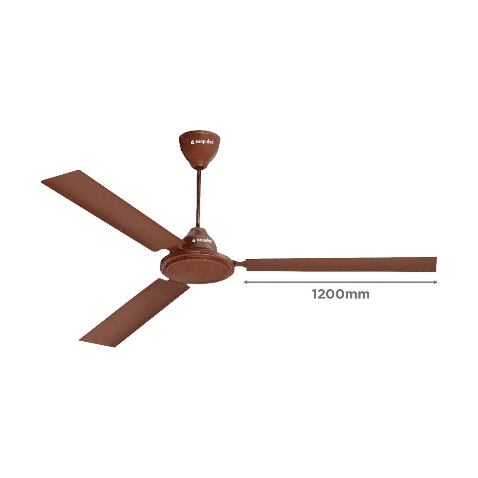zunpulse Thundermax Plus 1200mm 3 Blade High Speed Ceiling Fan with Remote (Double Ball Bearing, Brown)_2