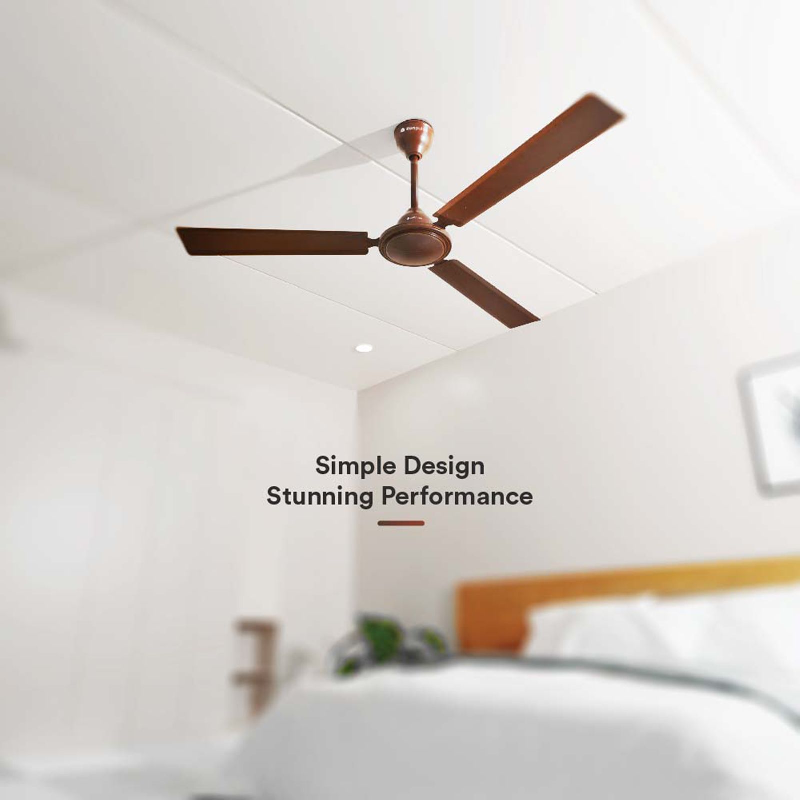 zunpulse Thundermax Plus 1200mm 3 Blade High Speed Ceiling Fan with Remote (Double Ball Bearing, Brown)_6